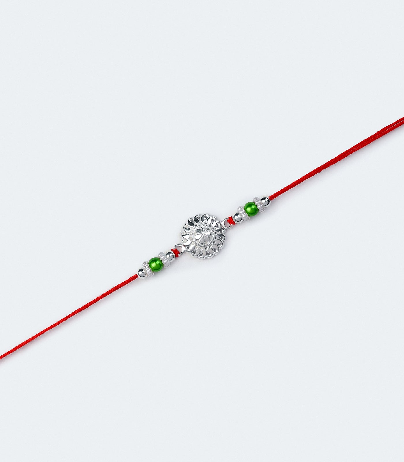 Silver Intricate Flower Rakhi