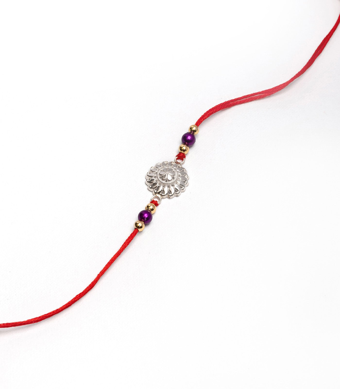 Silver Intricate Flower Rakhi