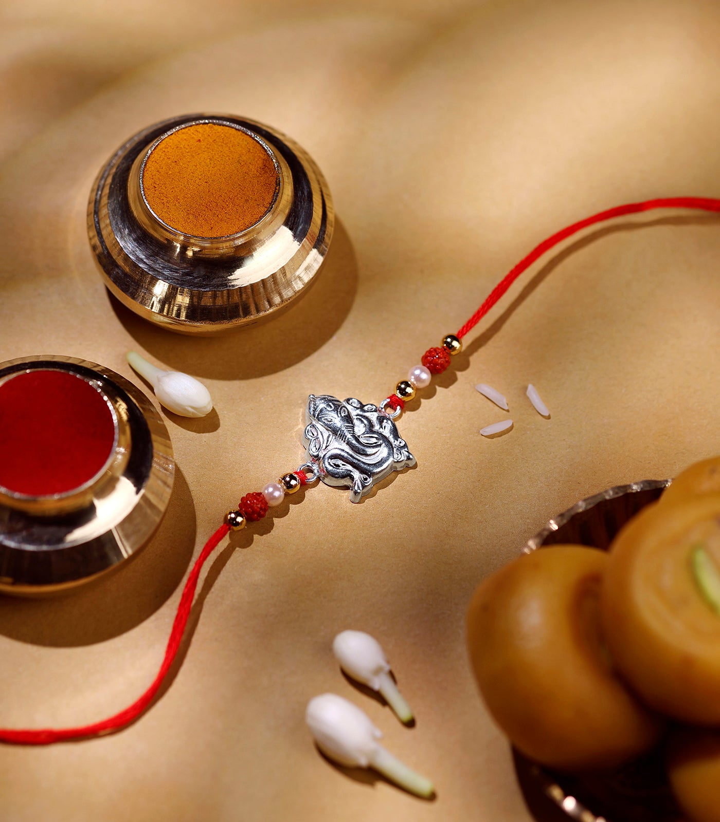 Silver Rudraksh Ganesh Rakhi
