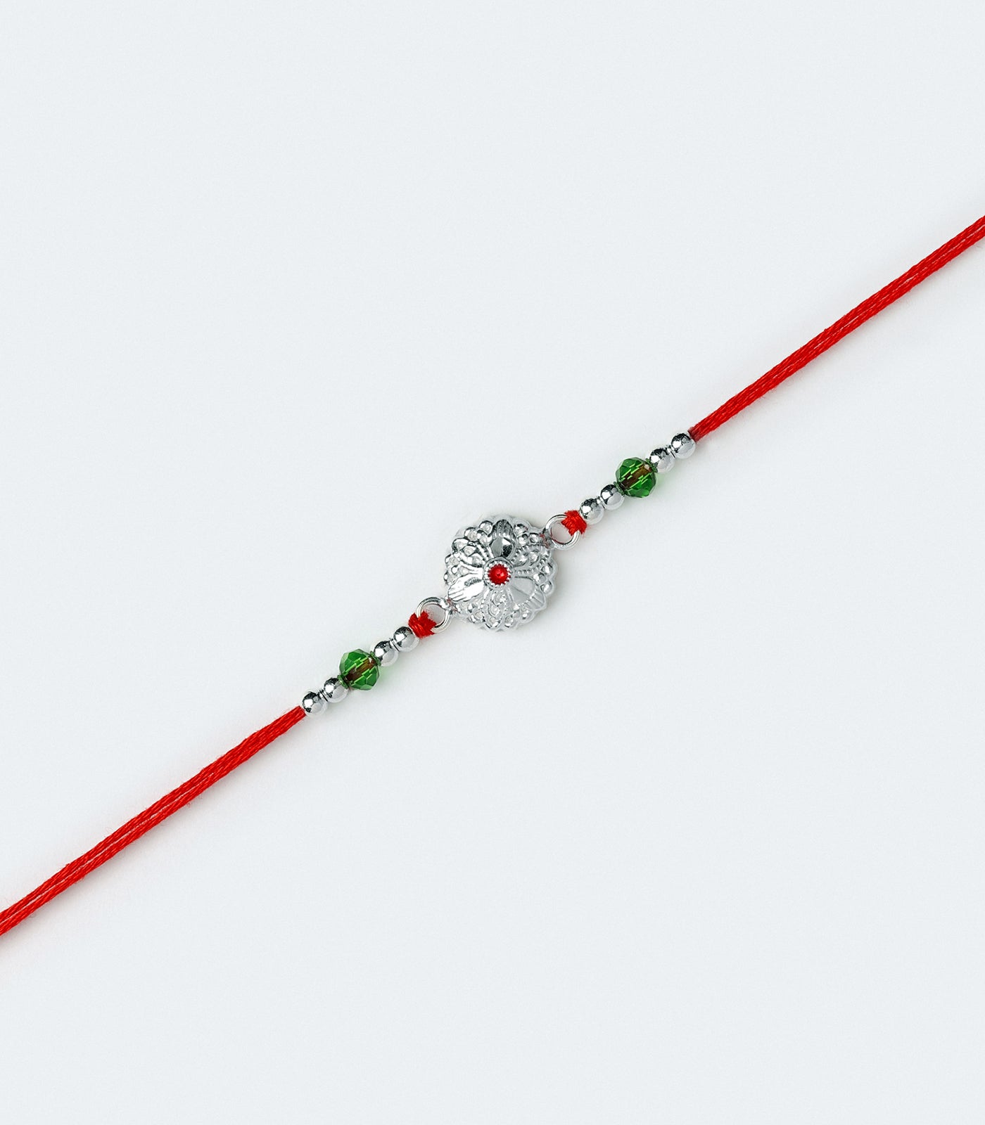 Silver Elegant Floral Rakhi