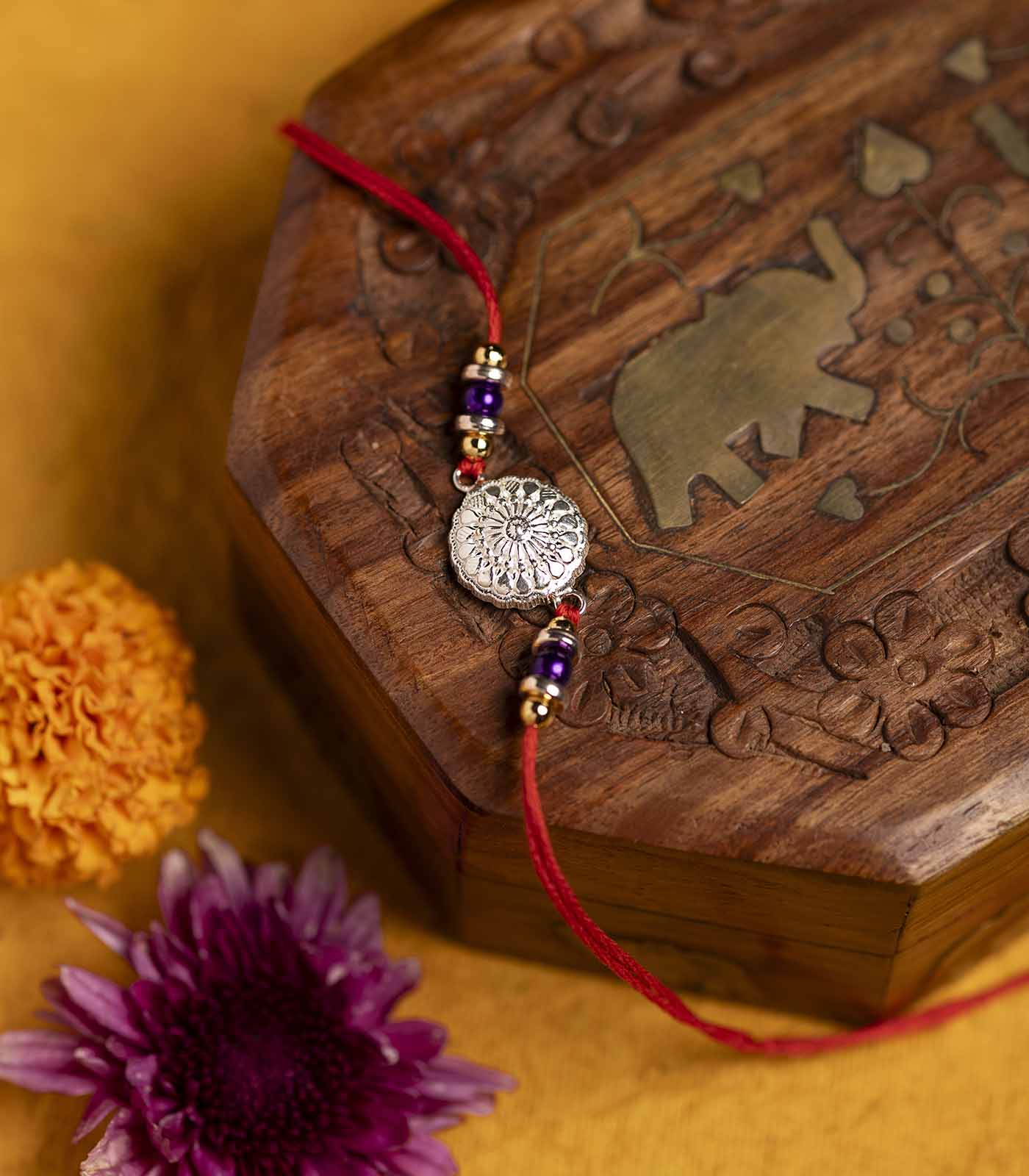 Silver Sparkling Arc Rakhi