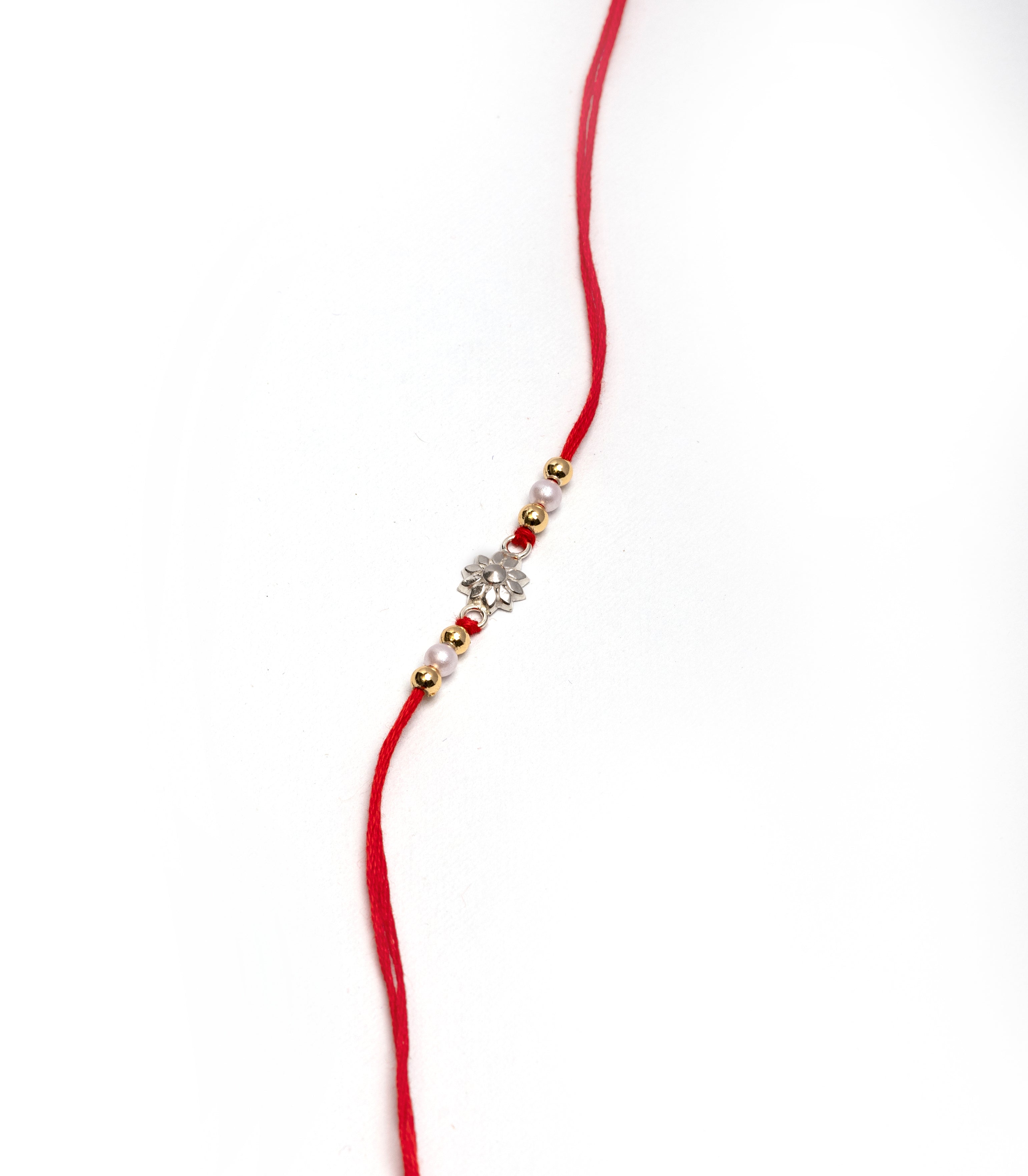 Silver Aesthetic Floral Rakhi