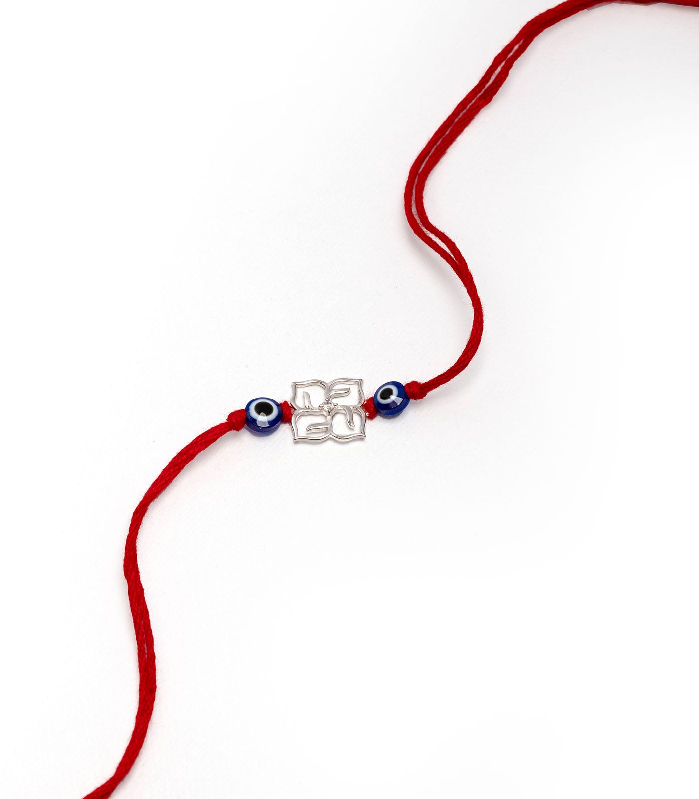 Silver Swastik Evil Eye Rakhi