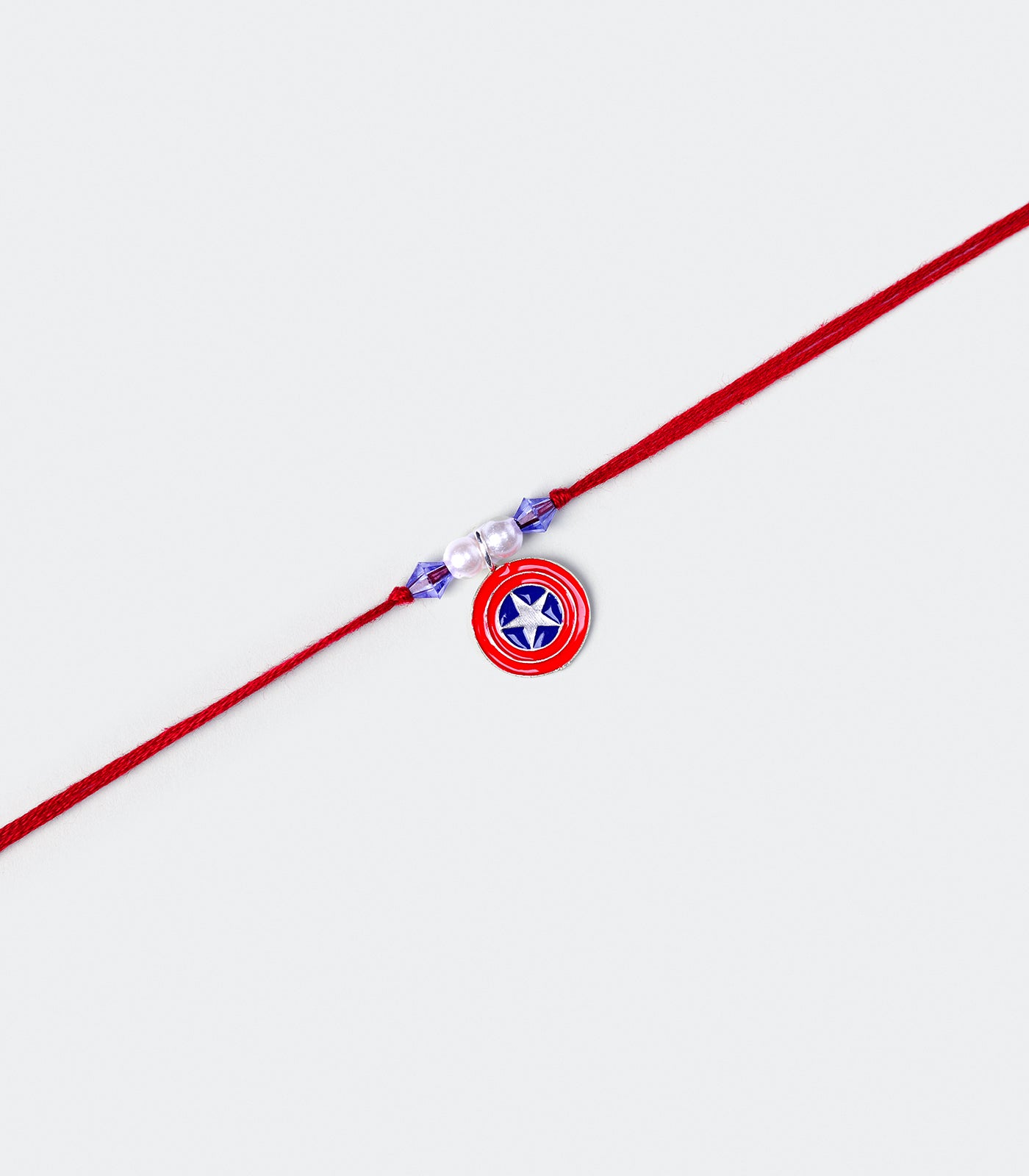 Silver Captain America Shield Rakhi