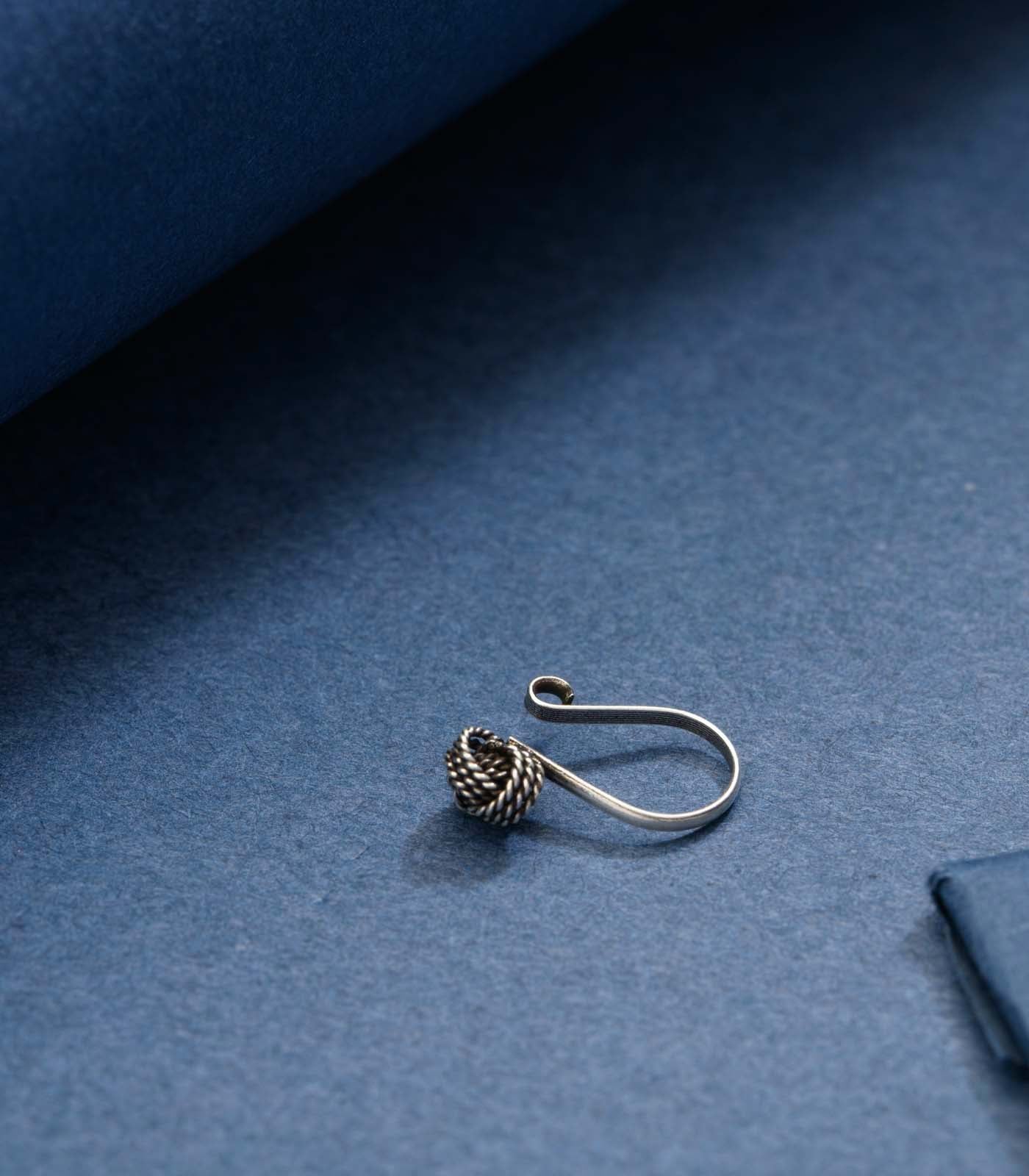 Silver Crochet Ball Nose Pin (Clip On)