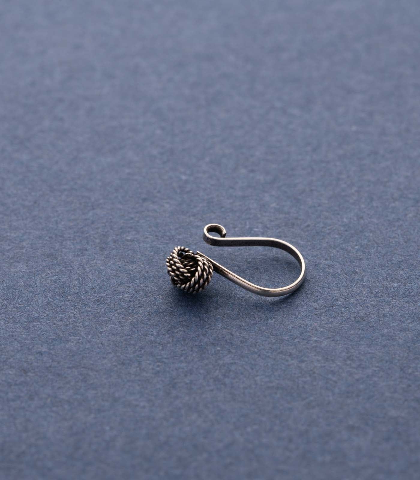 Silver Crochet Ball Nose Pin (Clip On)