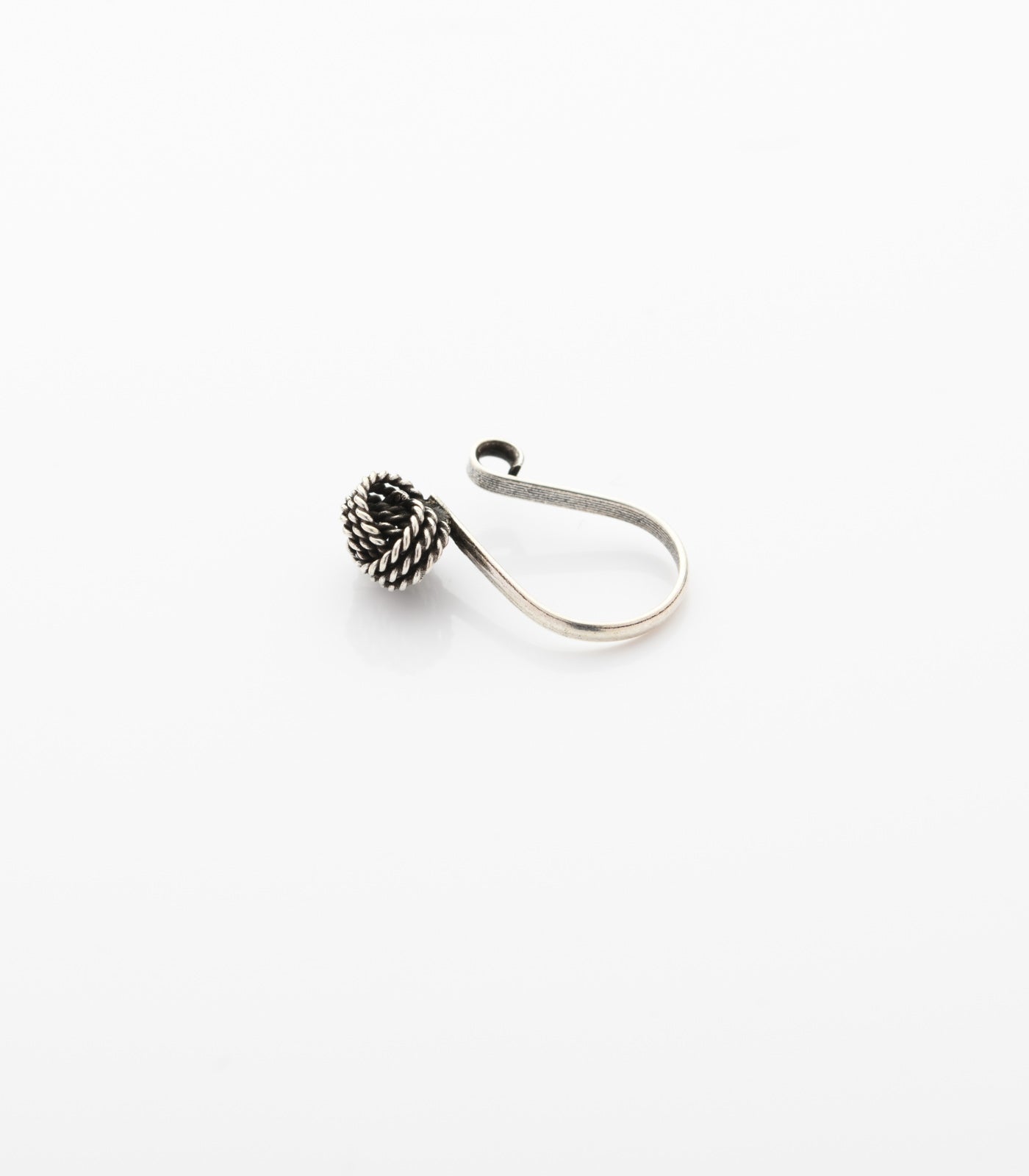 Silver Crochet Ball Nose Pin (Clip On)
