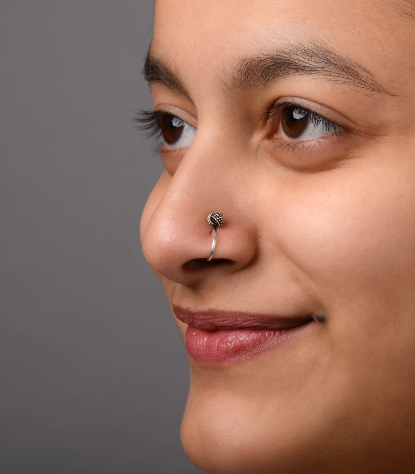 Silver Crochet Ball Nose Pin (Clip On)