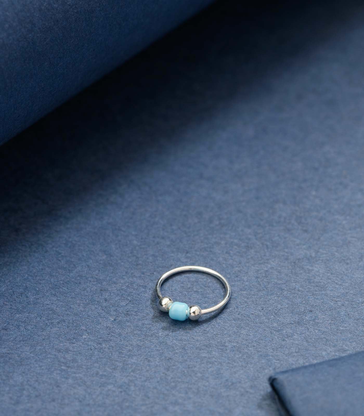 Silver Firozi Nose Ring