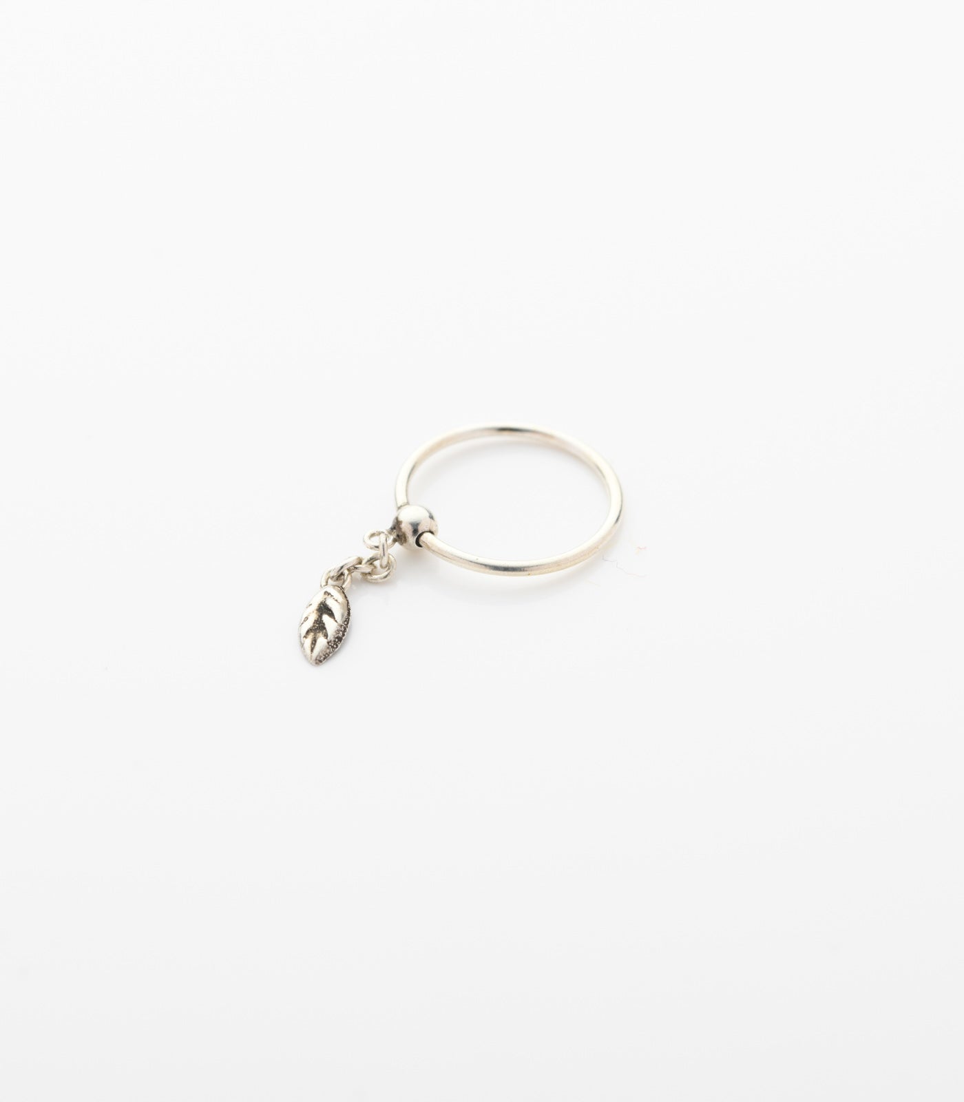 Silver Antique Leaflet Nose Ring