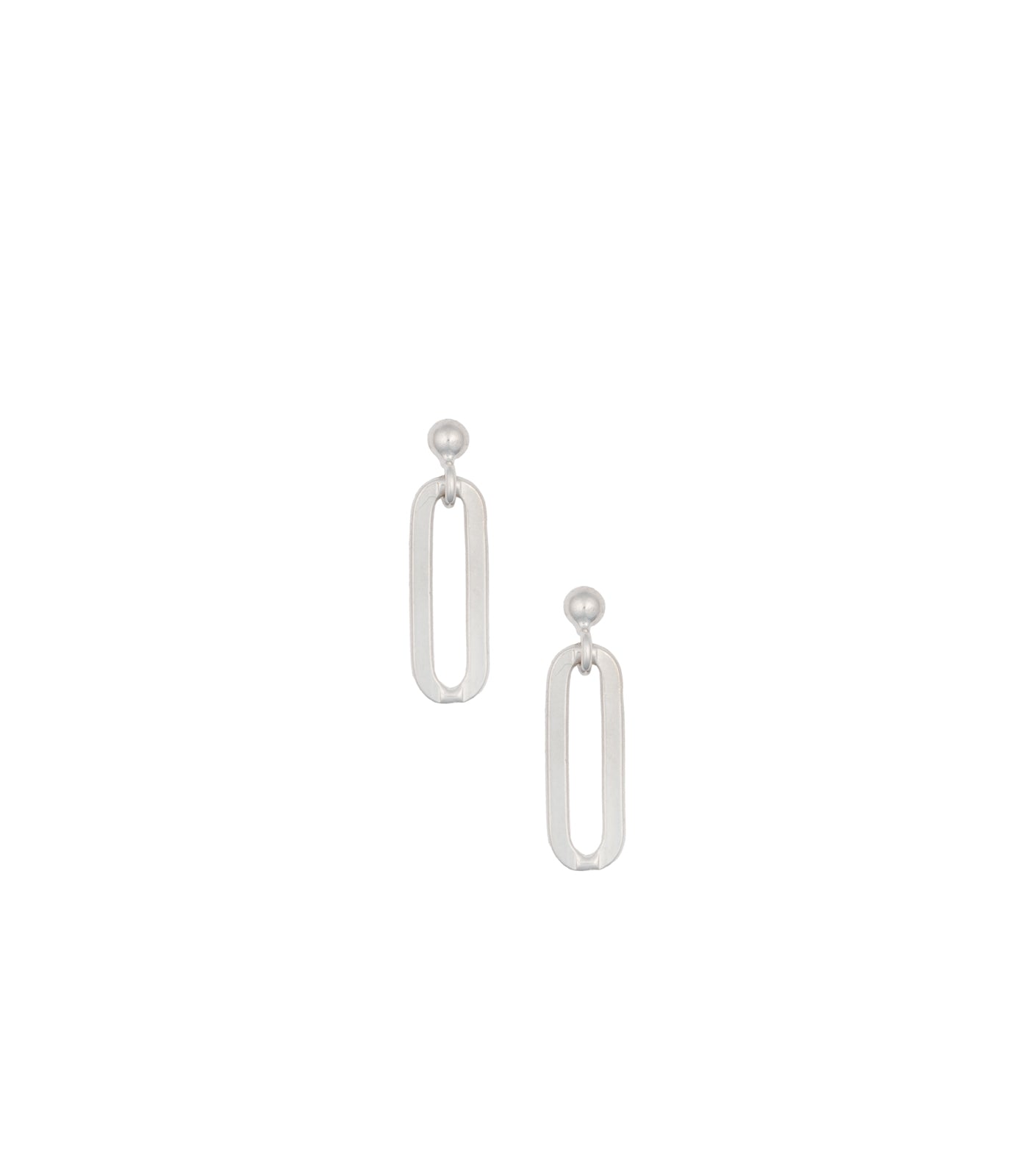 Elegant Oval Shaped Earrings (Silver)