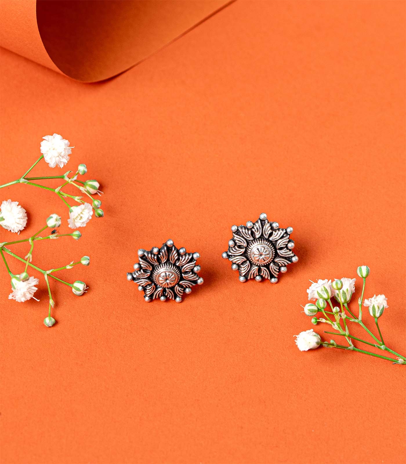 Beautiful Floral Oxidized Silver Tops