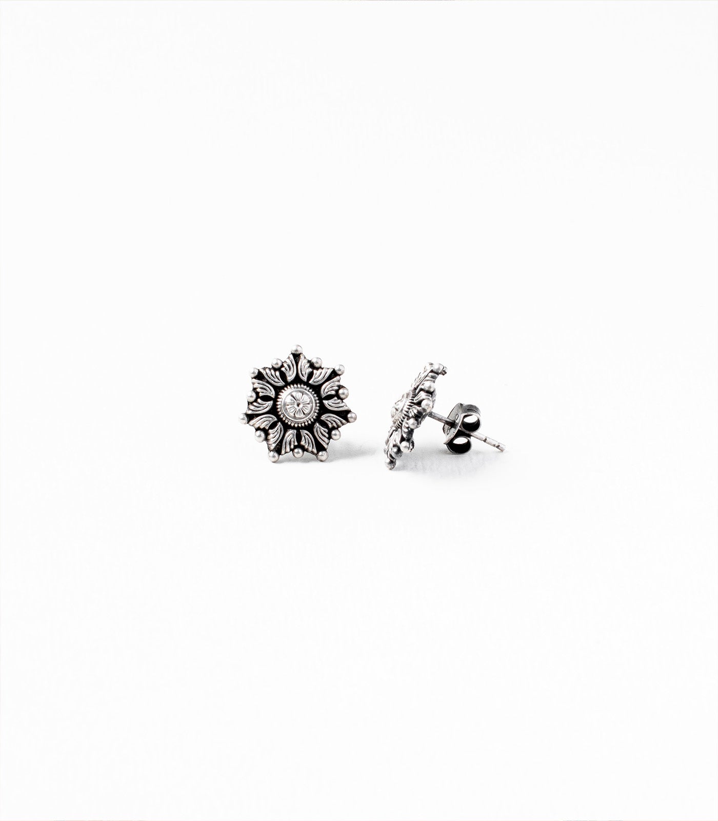Beautiful Floral Oxidized Tops (Silver)