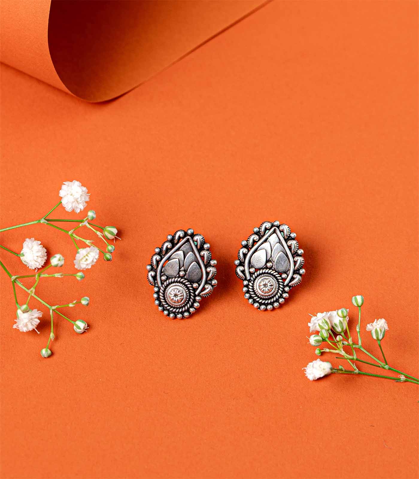 Divine Drops & Flower Oxidized Silver Tops
