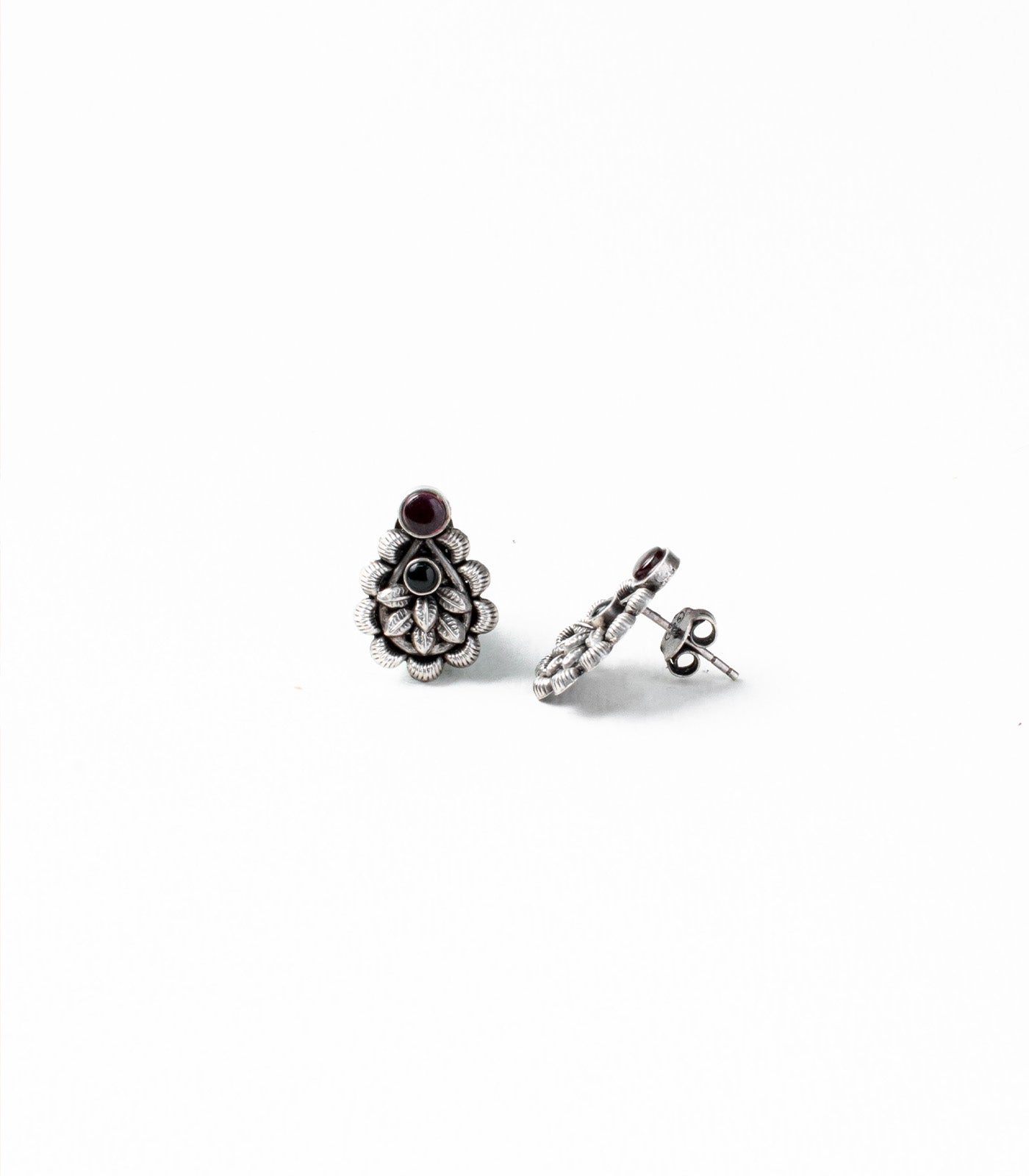 Multistone Leafy Arc Oxidized Tops (Silver)