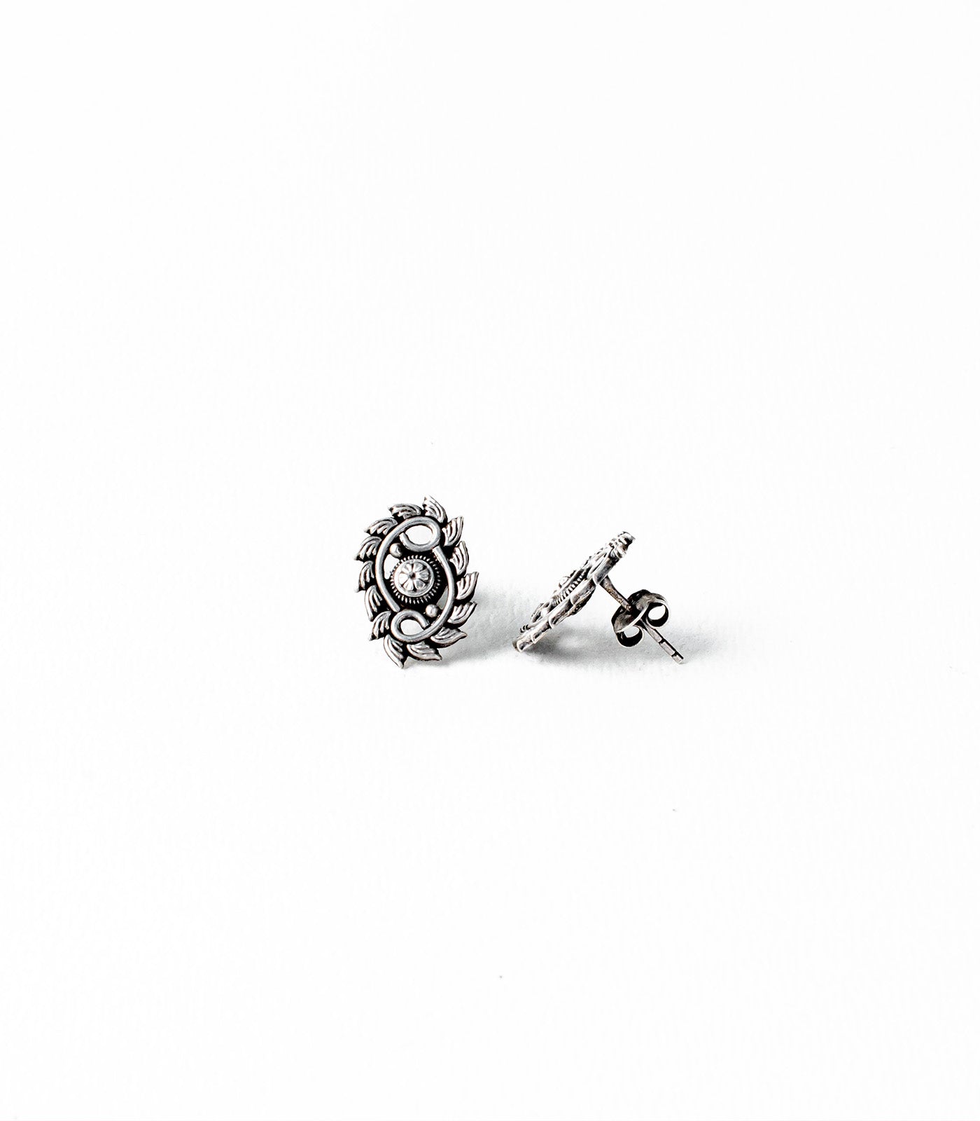 Floral Wing Motif Oxidized Silver Tops