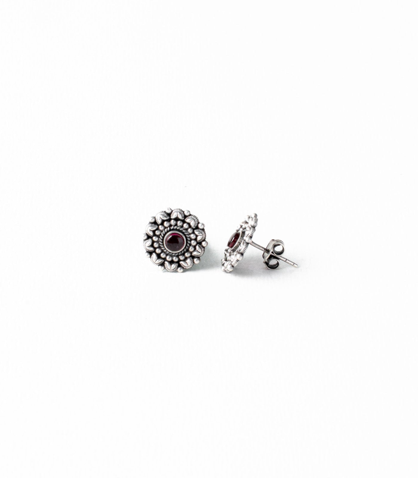 Violet Stone Divine Chakra Oxidized Silver Tops