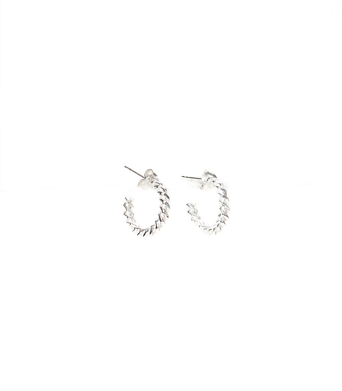 Twisted Hoops Earrings (Silver)