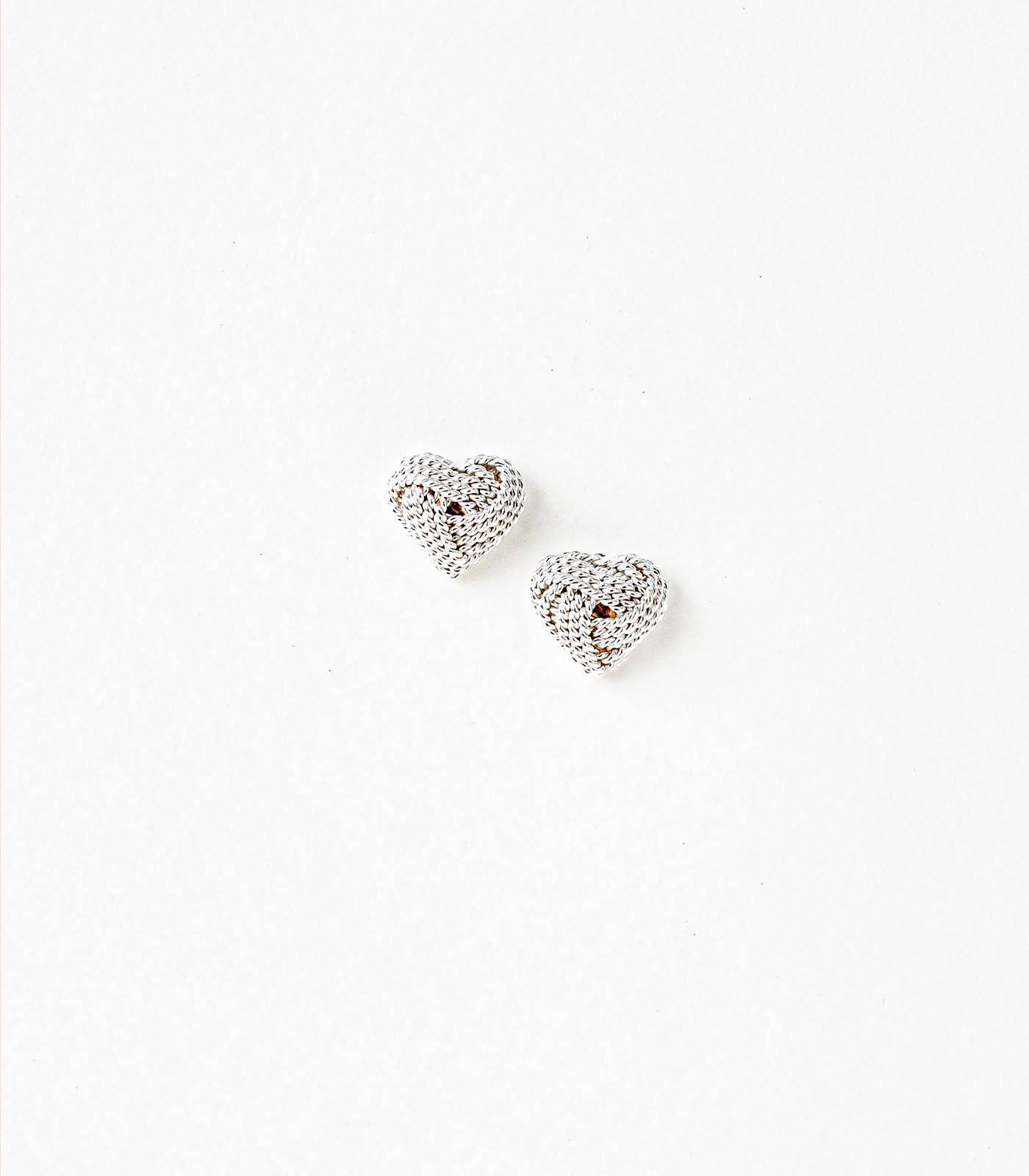Intertwined Shiny Heart Silver Tops