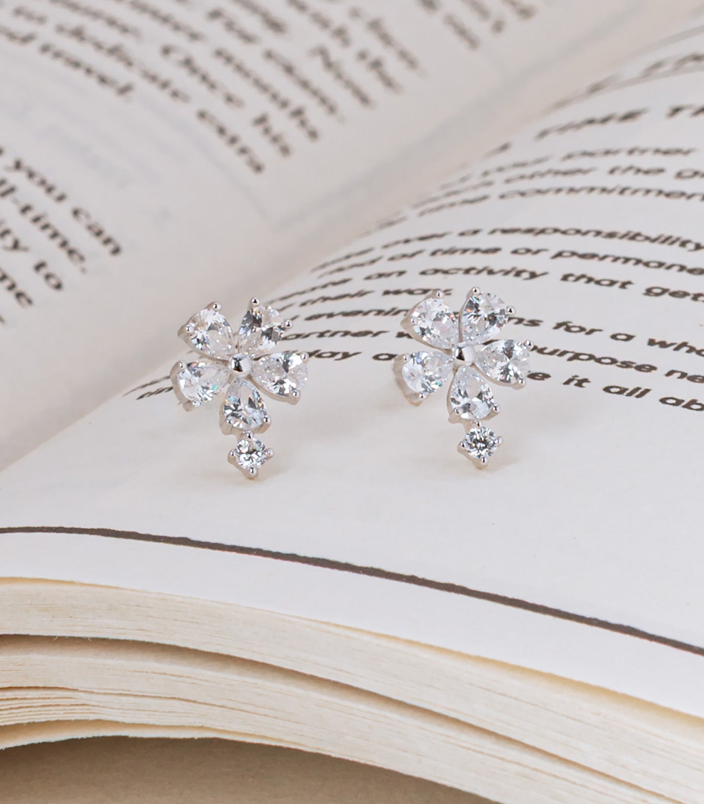 Crystal Floral Bliss Tops (Silver)
