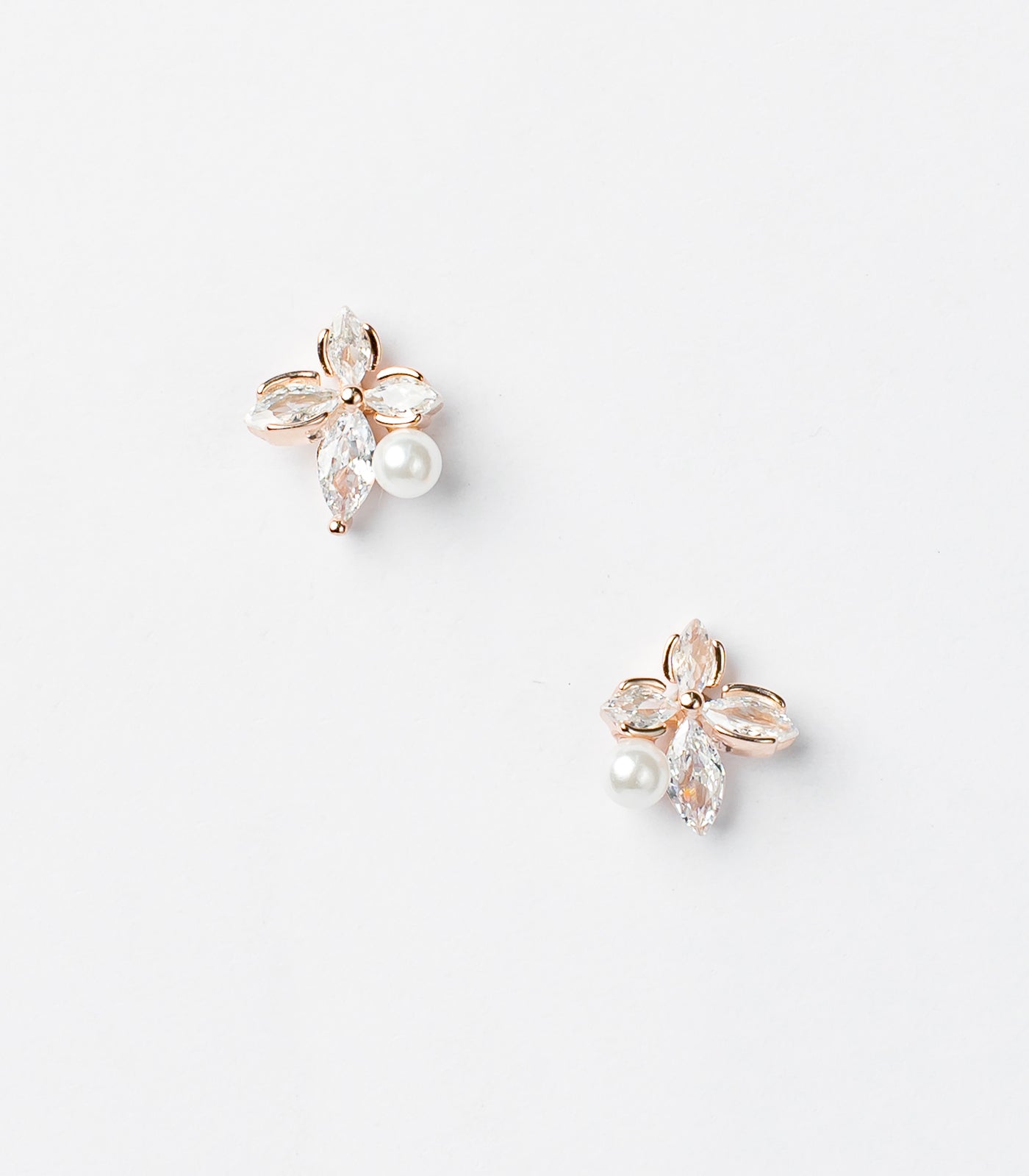 Rose Gold Pearl Flower Tops (Silver)