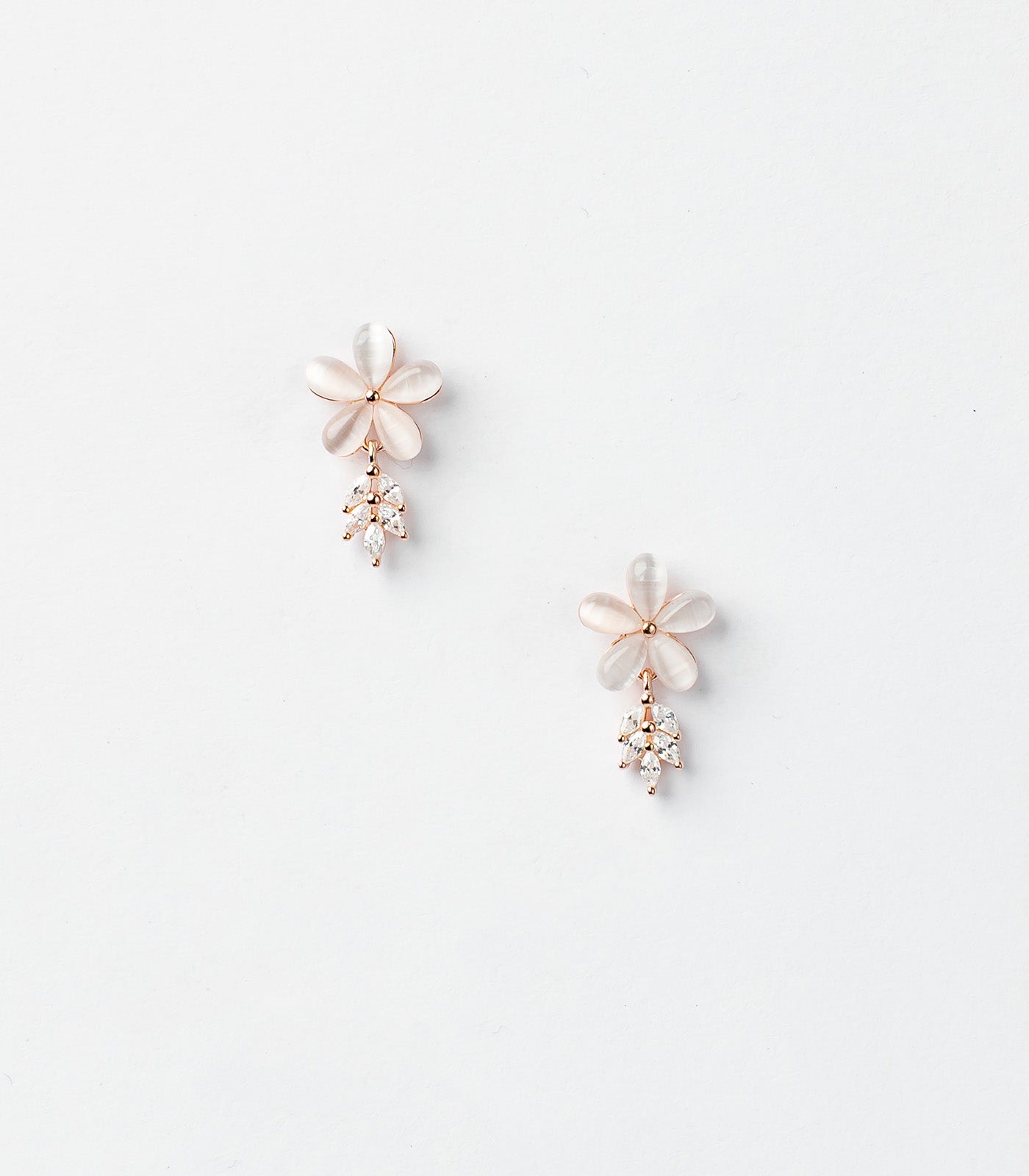 Rose Gold Crystal Flower Tops (Silver)