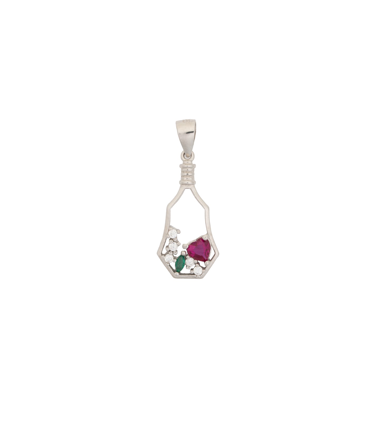Wine Bottle Necklace Set (Silver)