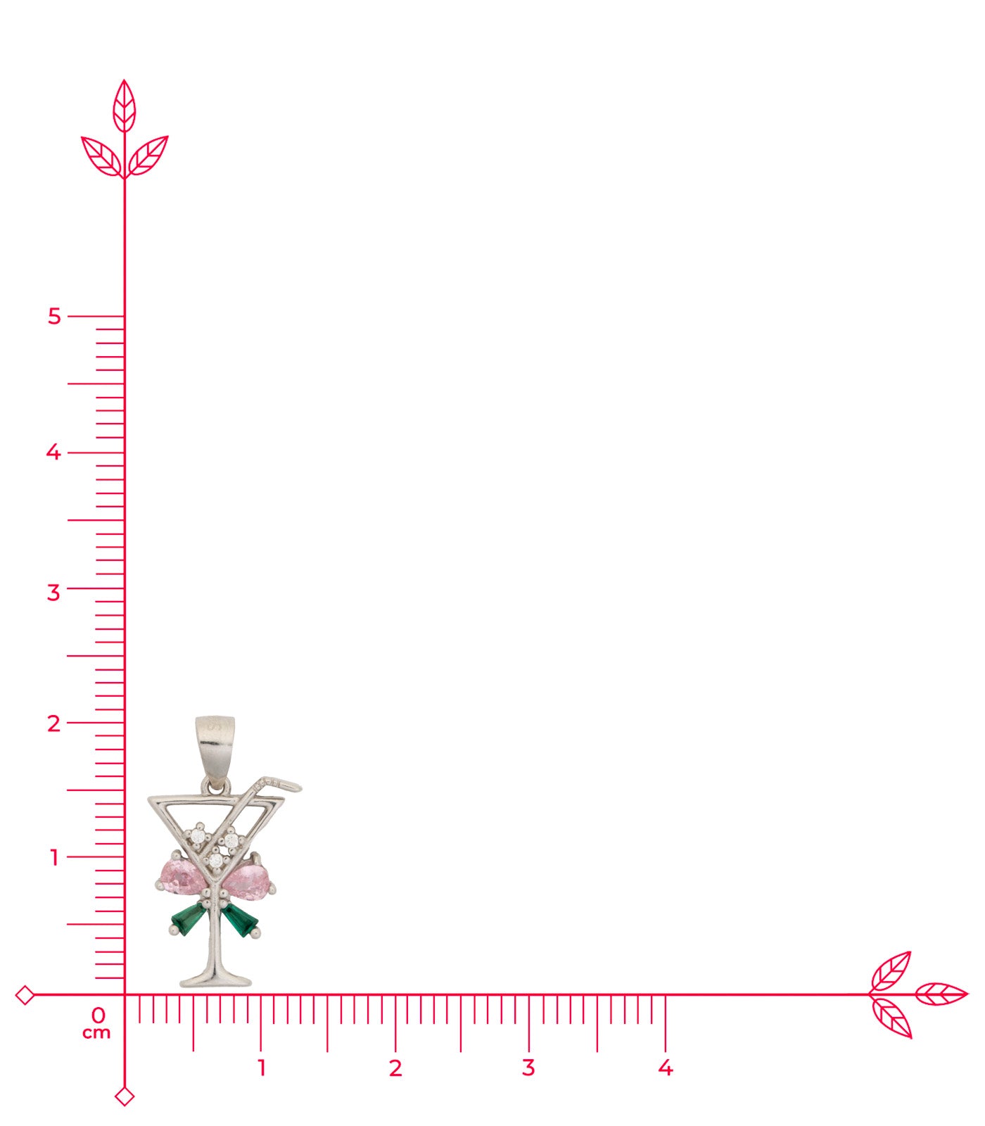 Wine Glass Necklace Set (Silver)