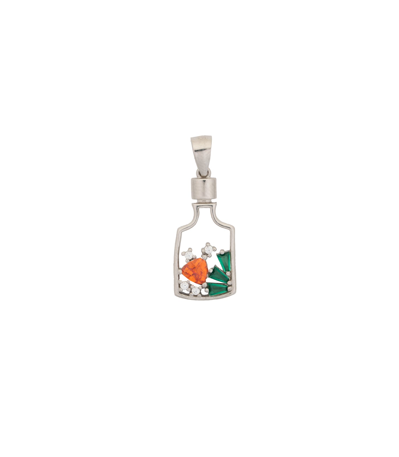 Wine Bottle Necklace Set (Silver)
