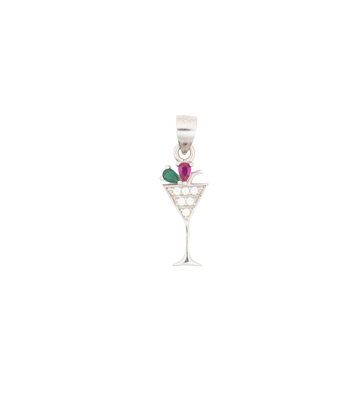 Wine Glass Necklace Set (Silver)