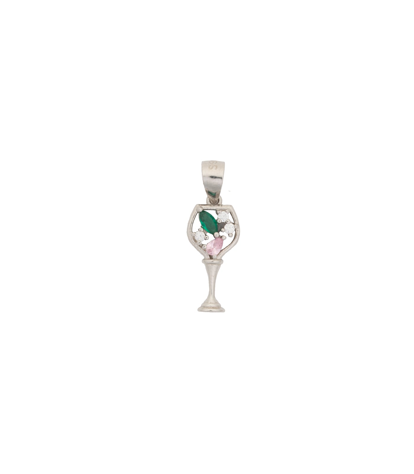 Wine Glass Necklace Set (Silver)