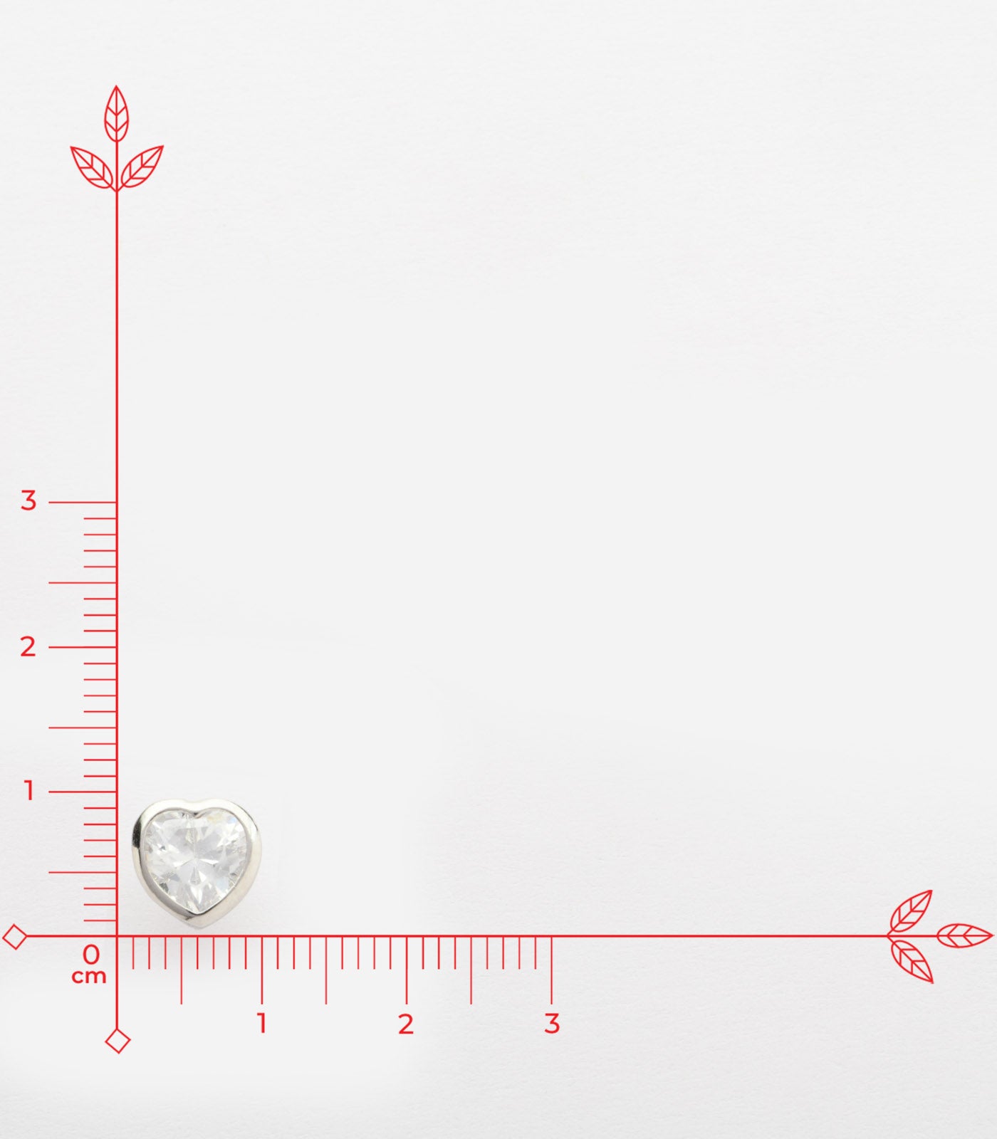 Solitaire Heart Tops (Silver)