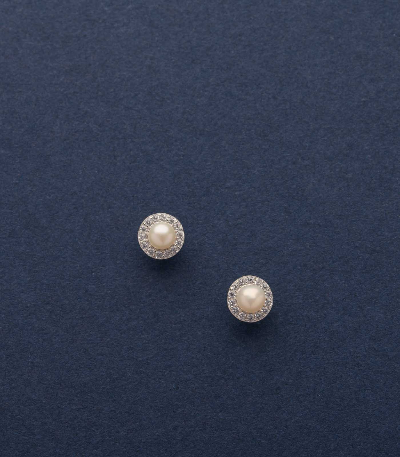 Solitaire Pearl Tops (Silver)