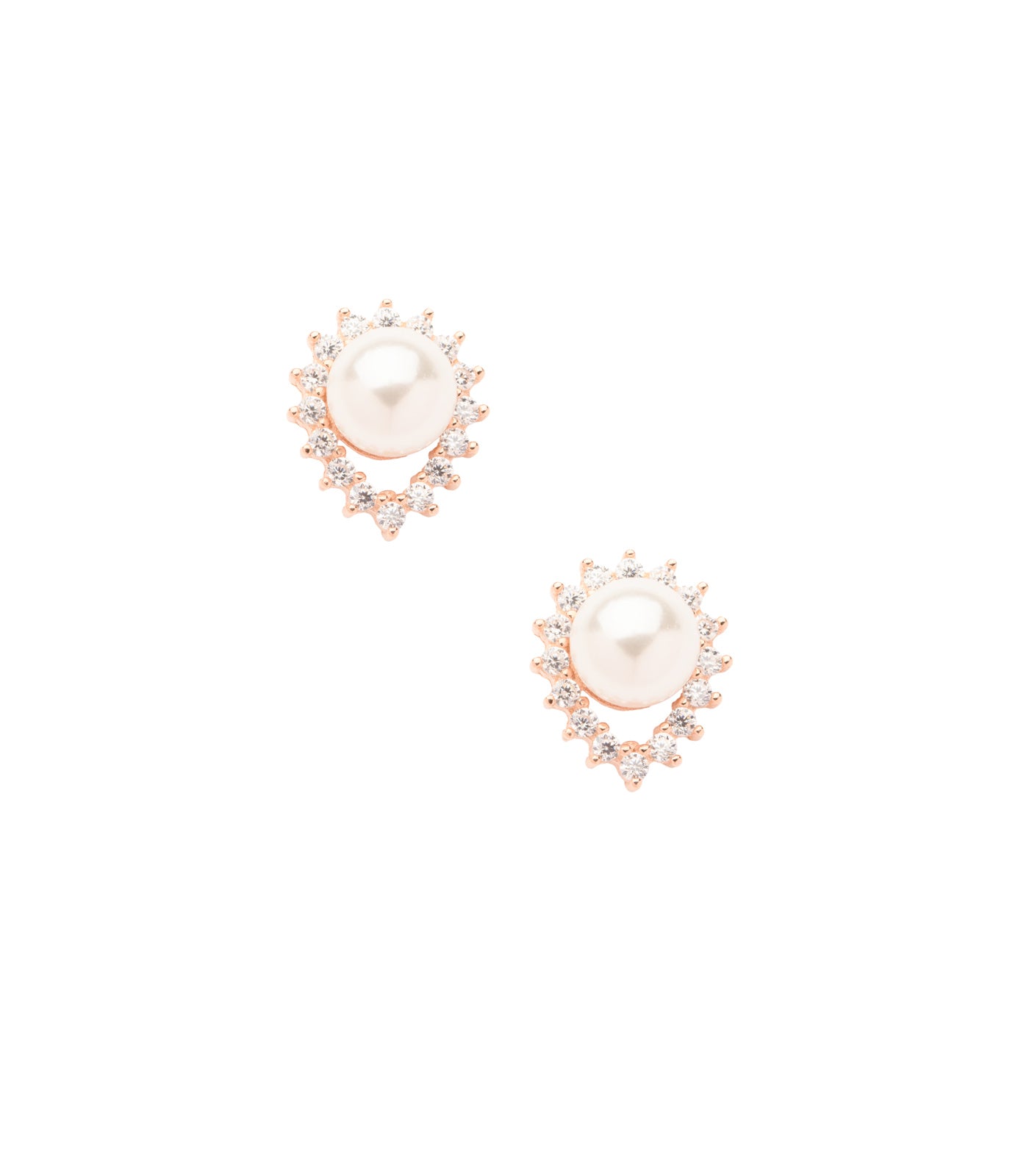 Bulky Pearl in Rose Gold Polish Oval Tops (Silver)