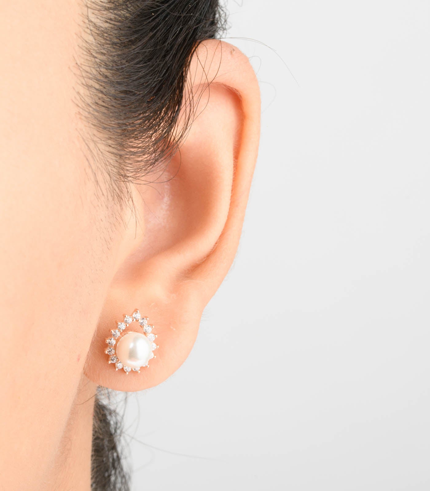 Bulky Pearl in Rose Gold Polish Oval Tops (Silver)