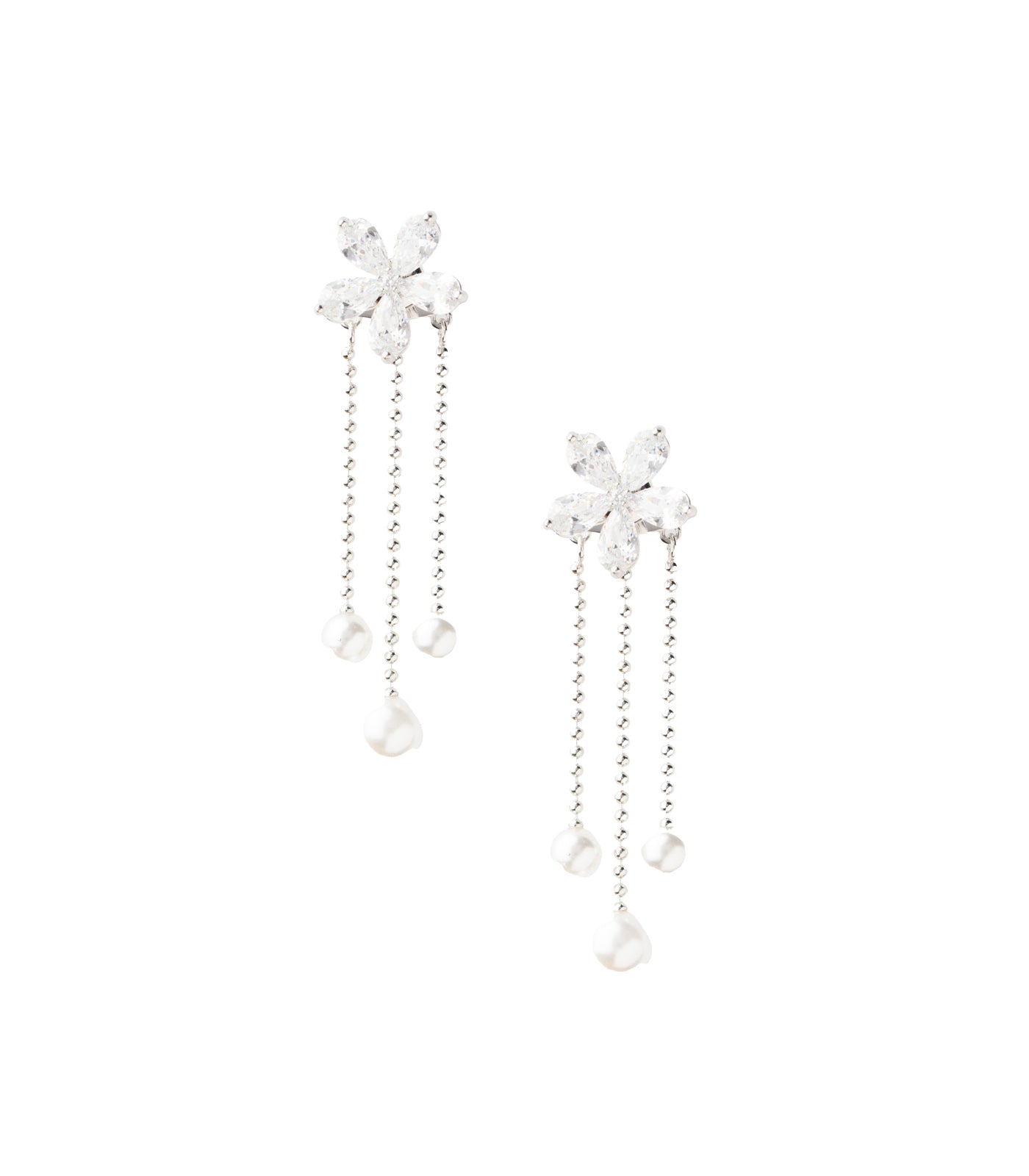 Pearl Dangling Tops (Silver)