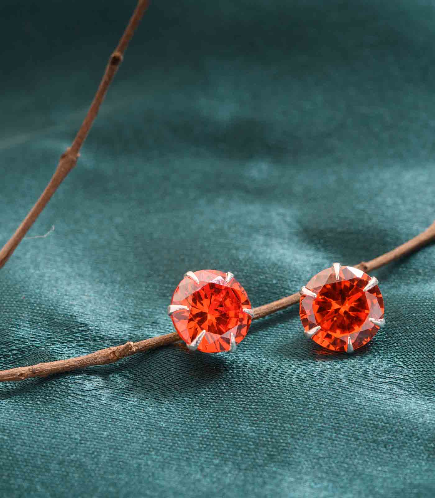 Orange Round Tops (Silver)
