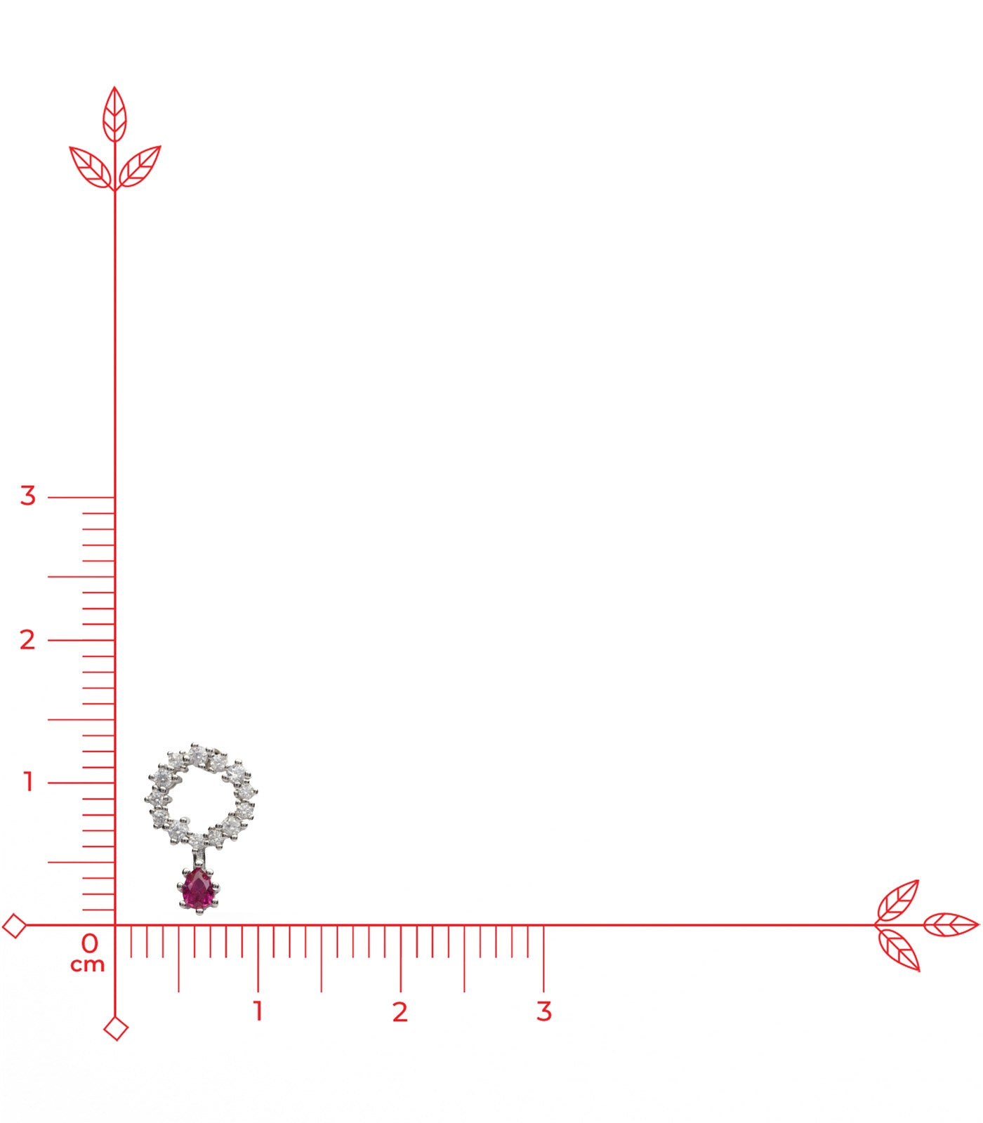 Hanging Pink Crystal Tops (Silver)