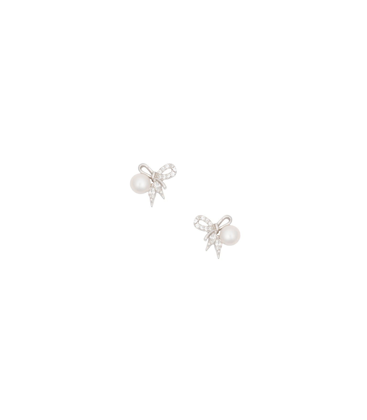 Bead And Stones Ear Rings (Silver)