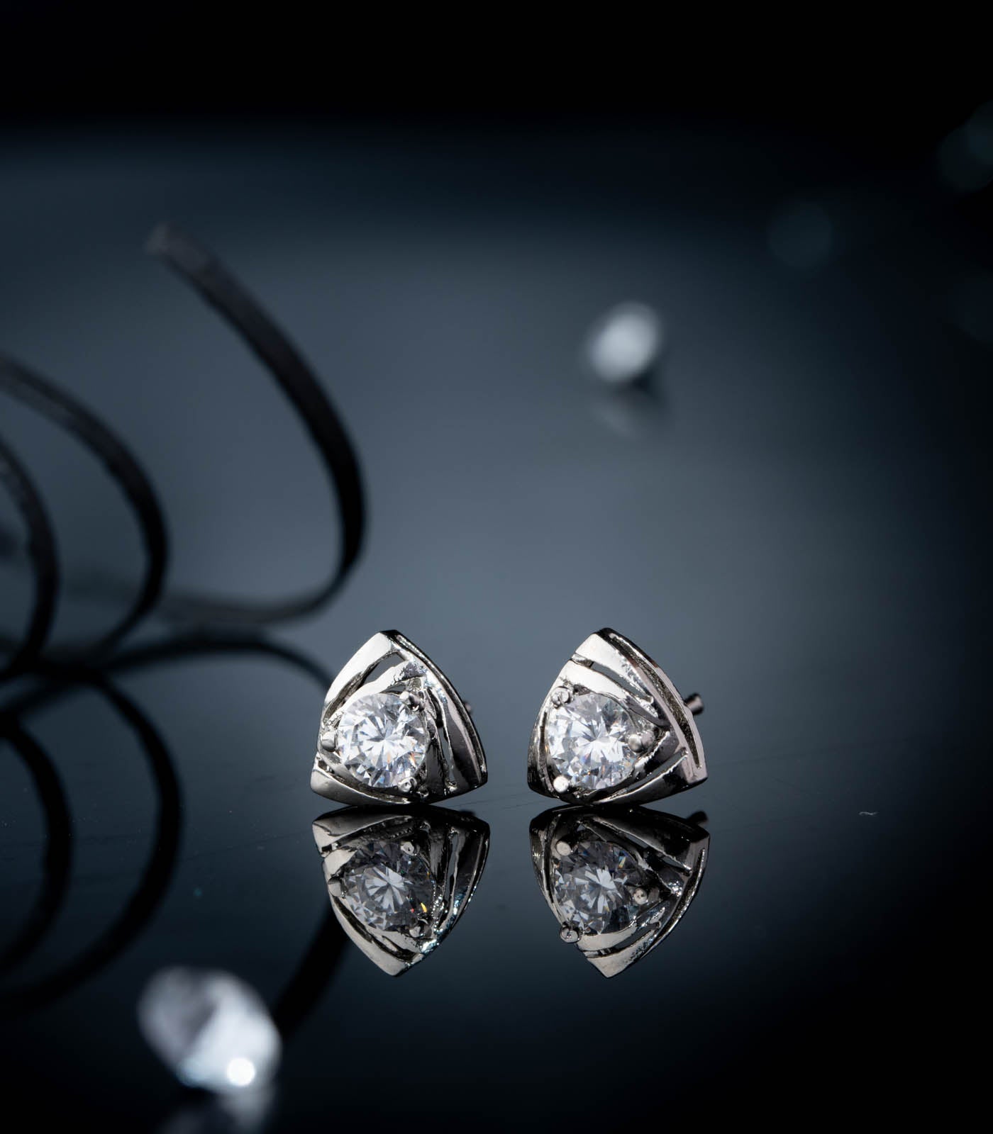 Premium Zircon Triangle Tops (Silver)