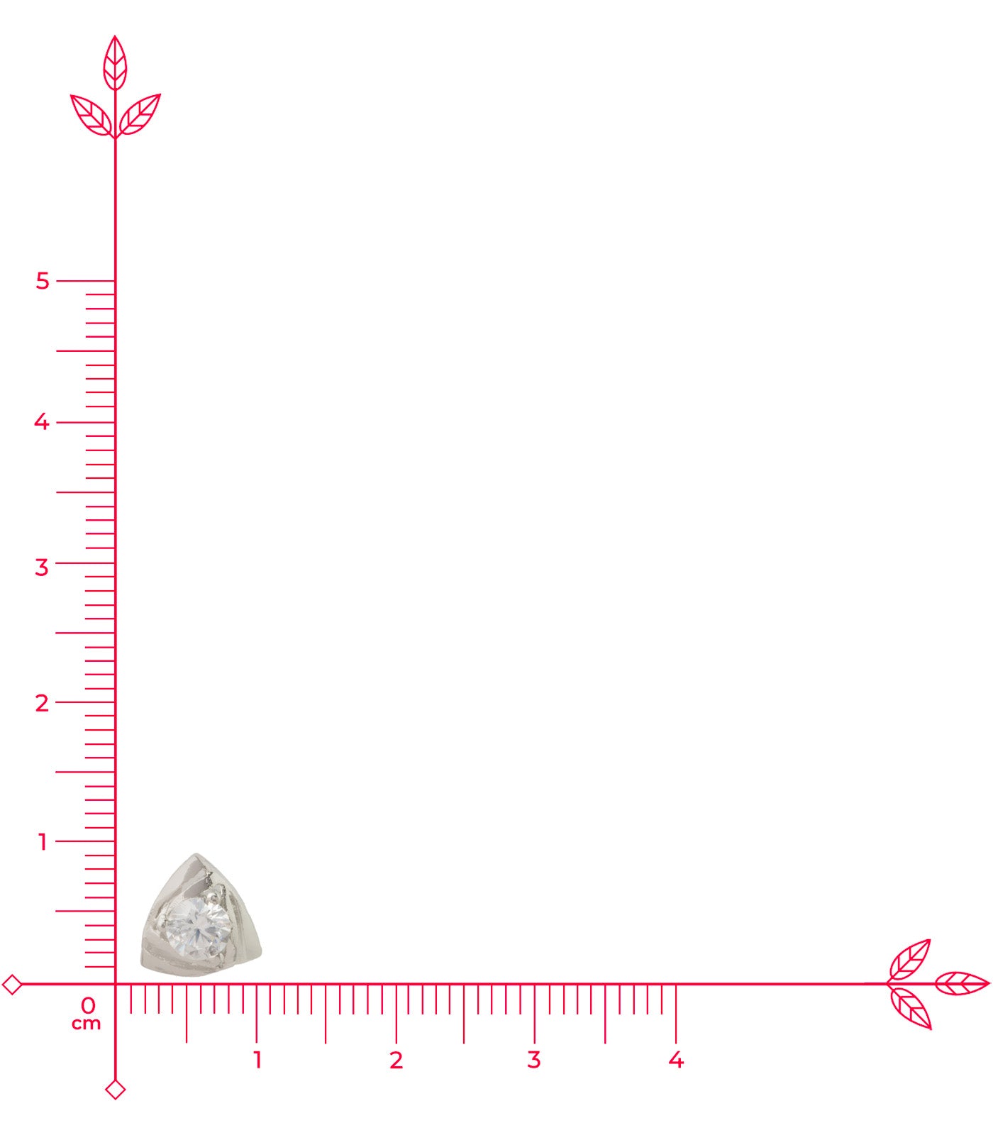 Premium Zircon Triangle Tops (Silver)