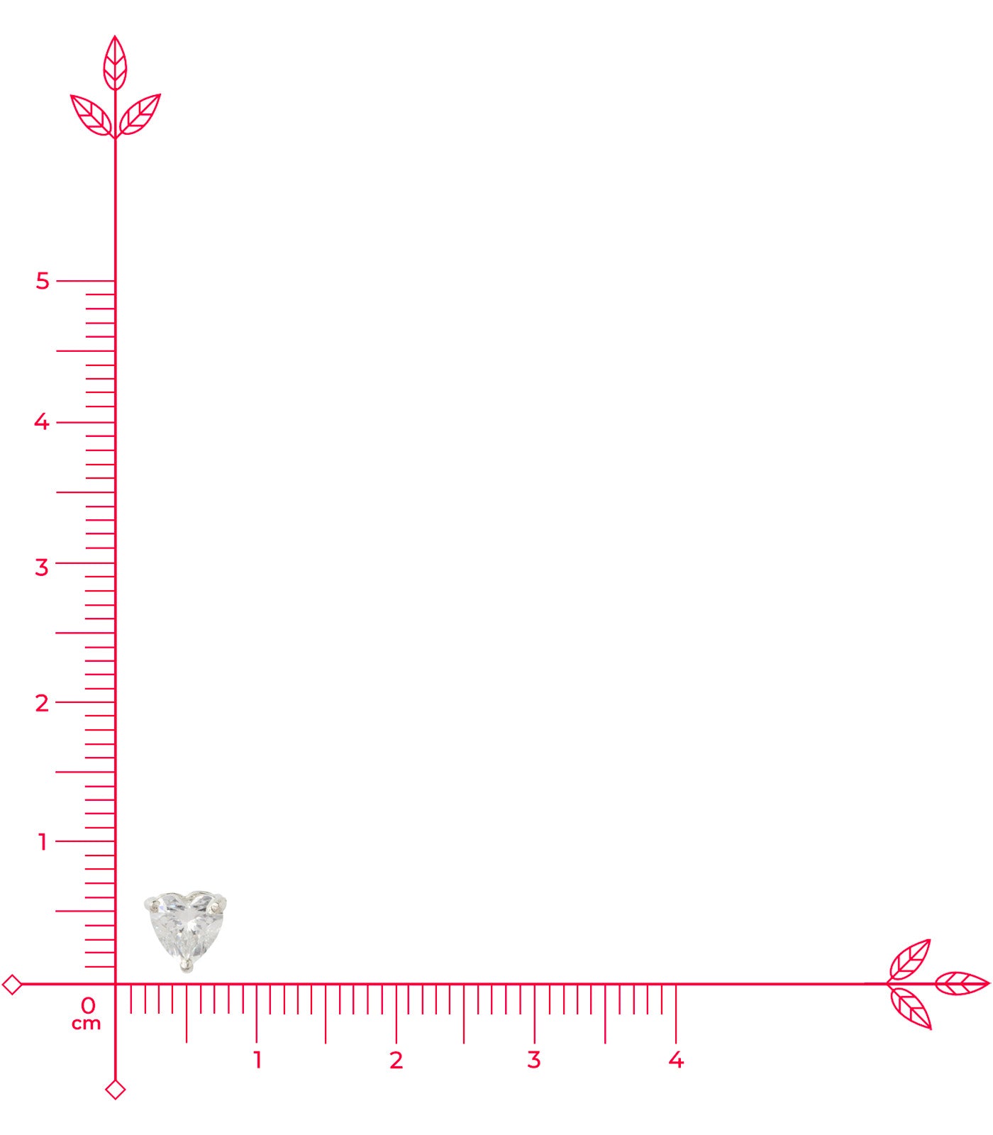 Premium Zircon Heart Shaped Tops (Silver)