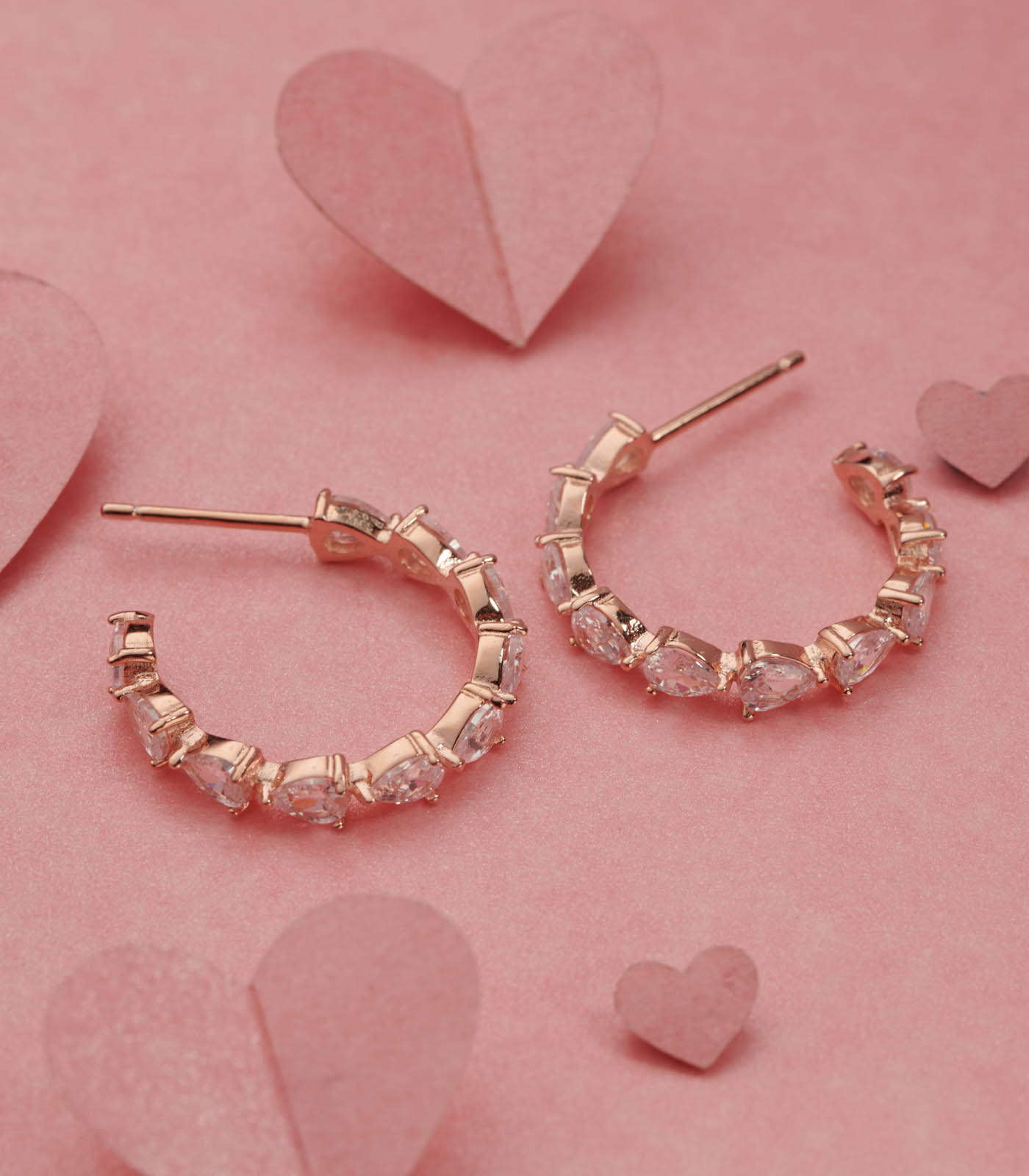 Garland Of Stones Gold Colour Ear Rings (Silver)