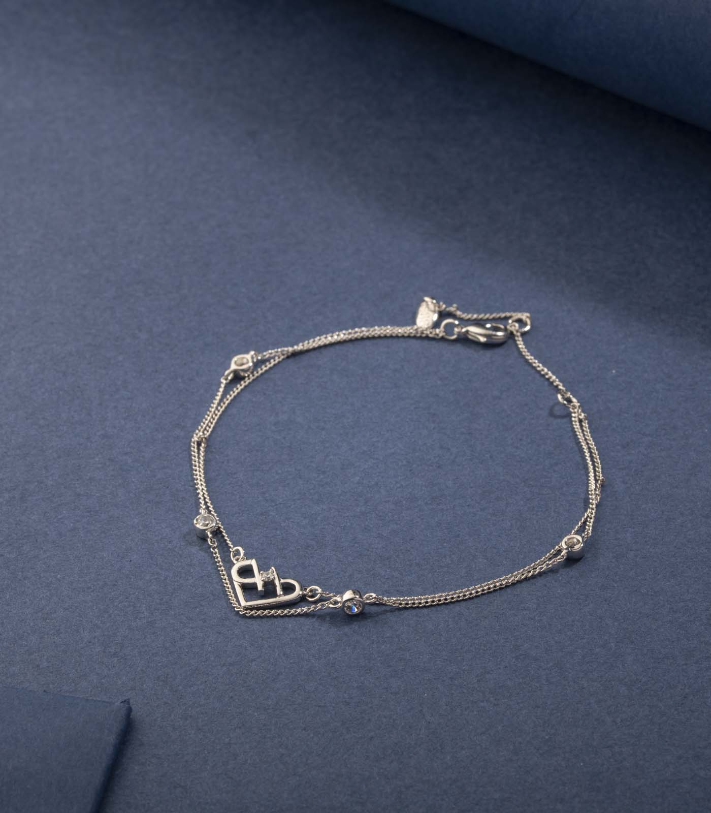 Fancy Heart Lock Bracelet (Brass)