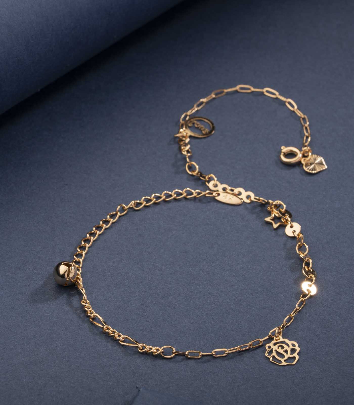 Fancy Heart Melting Anklet (Brass)