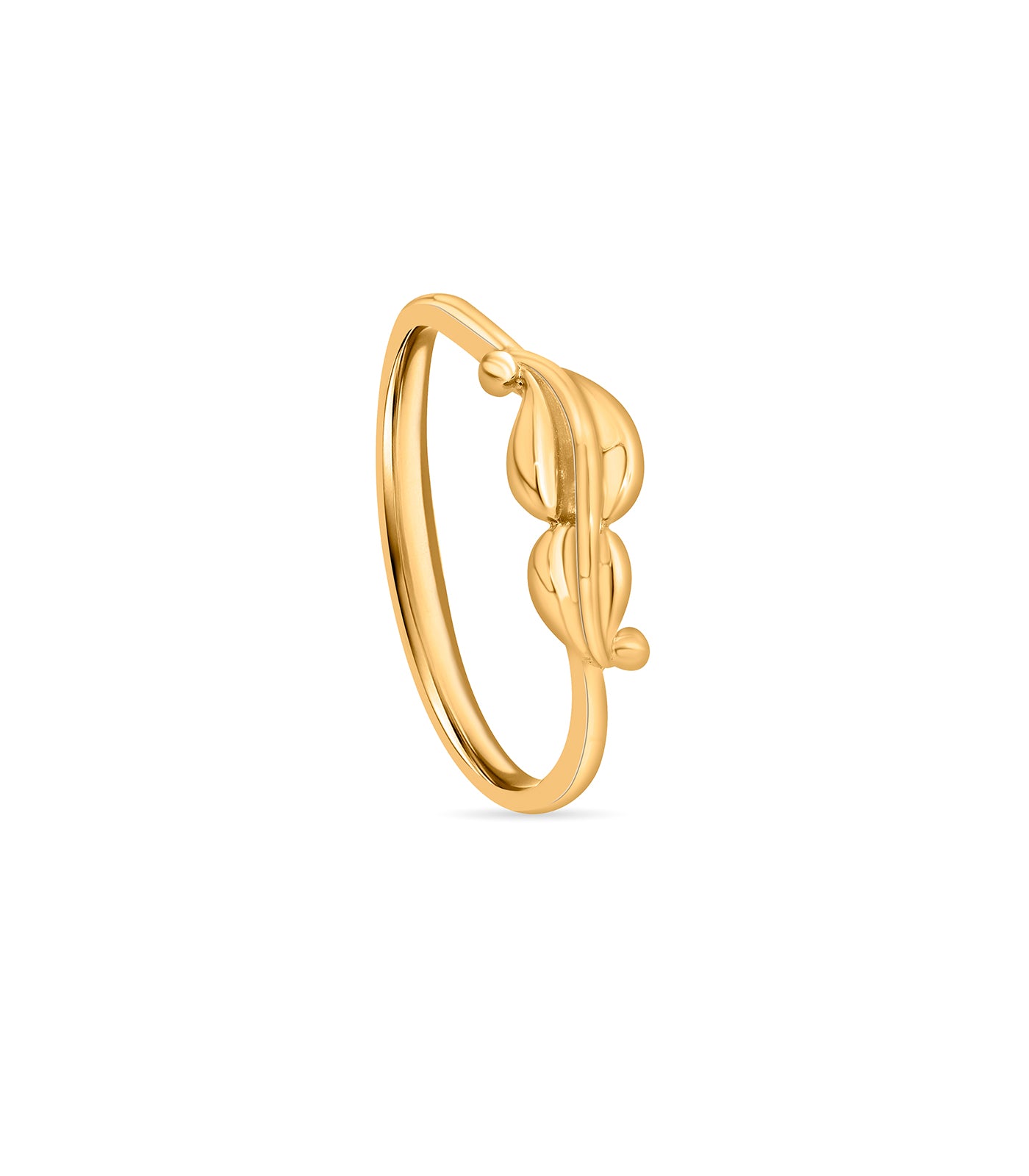 Twin Leaves Gold Finger Ring