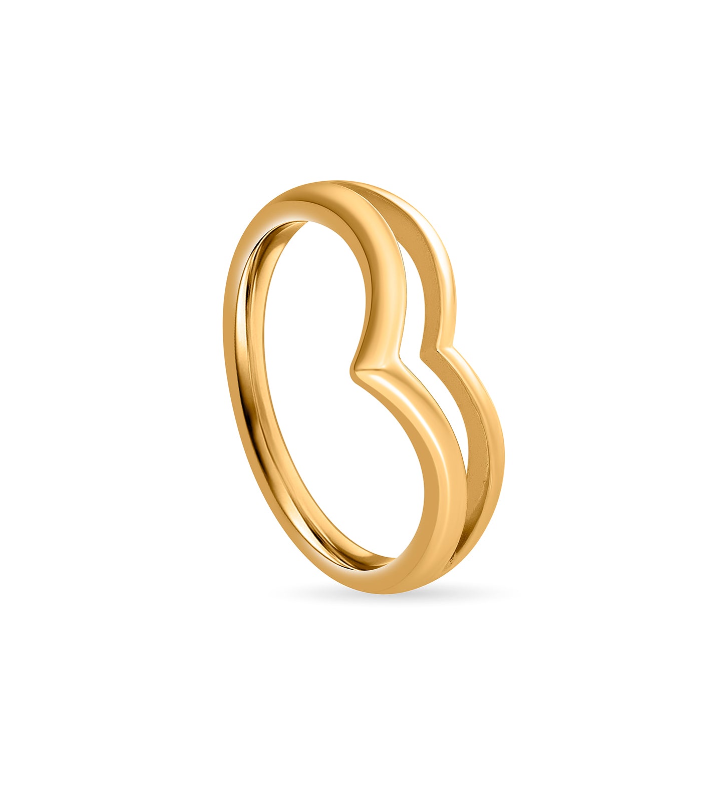 Heart Contour Gold Finger Ring