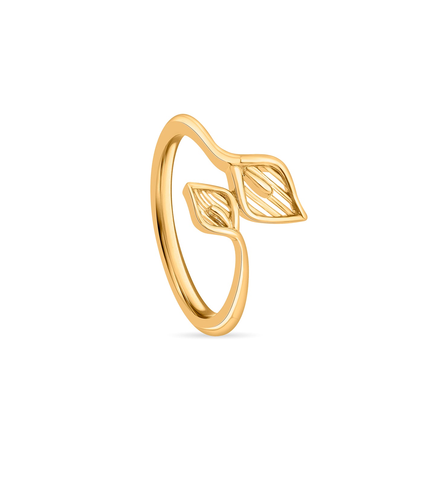 Leafy Pair Gold Finger Ring