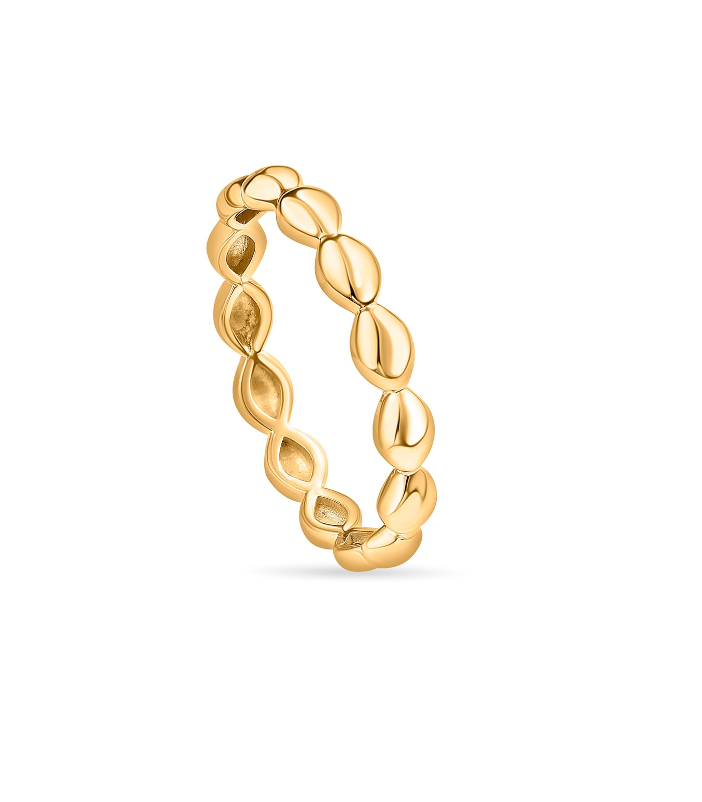 Beaded Eternity Gold Finger Ring