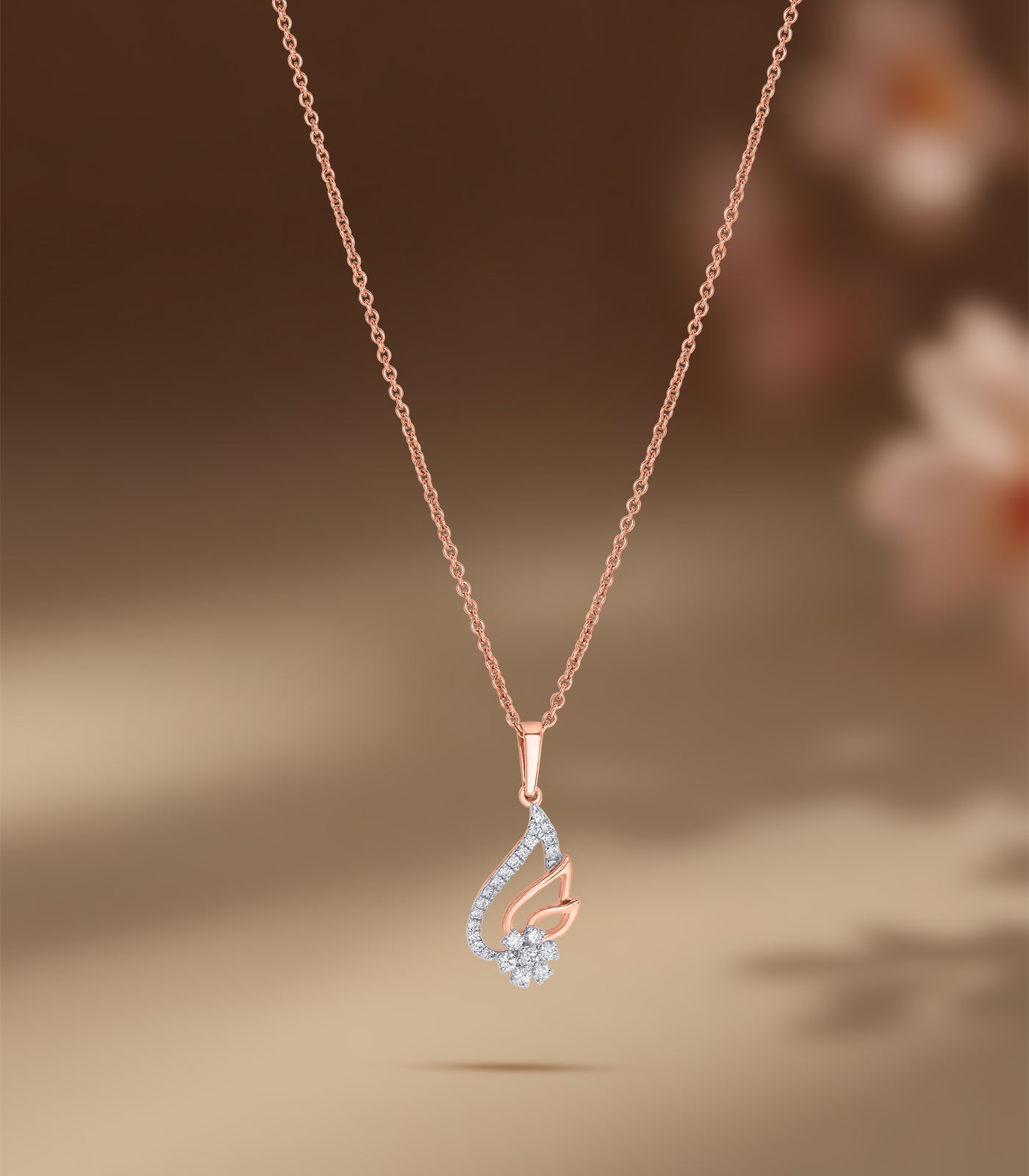 Diamond Shiny Leaf Necklace